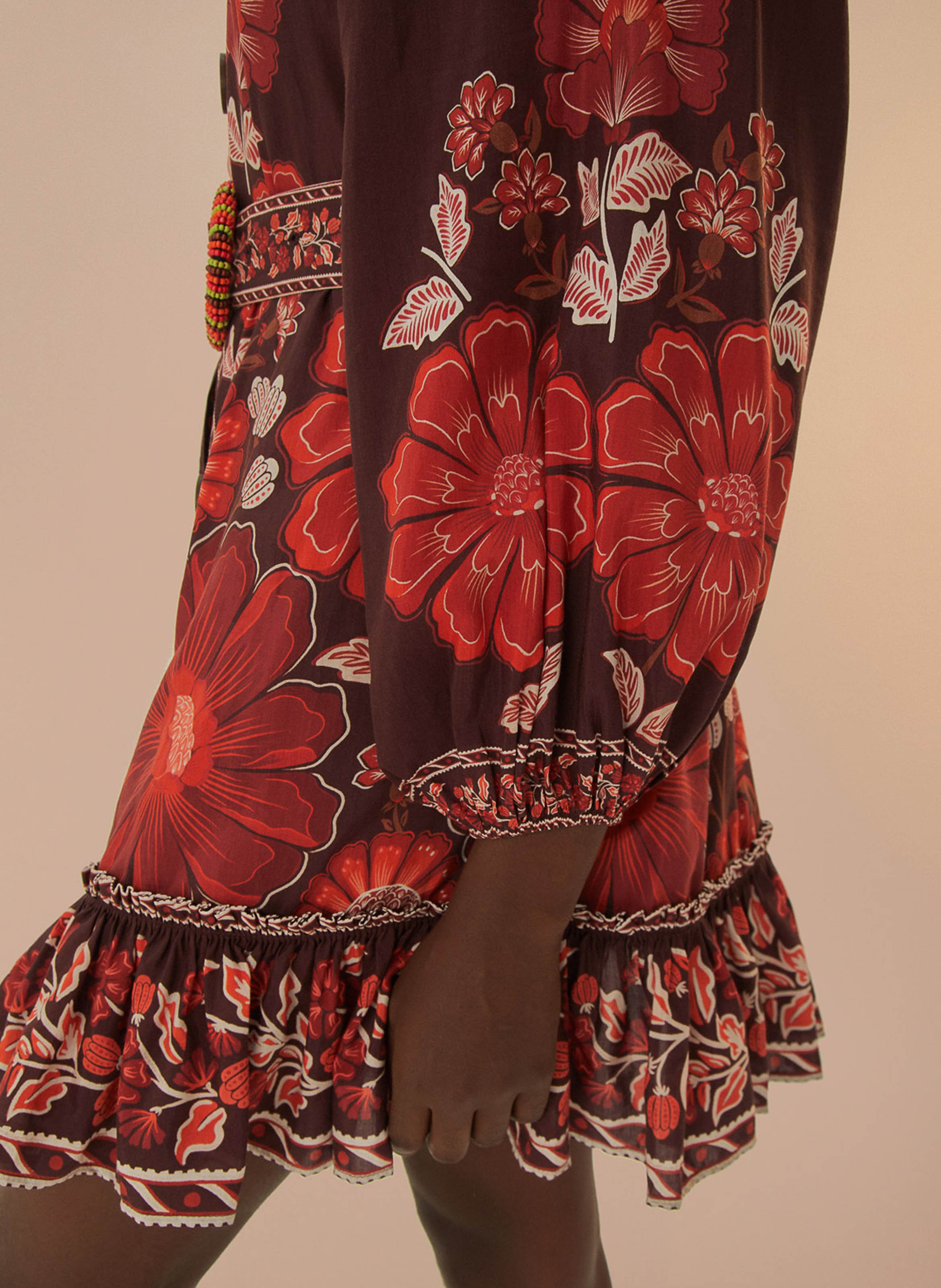 Robe courte en tapisserie FARM RIO Marron