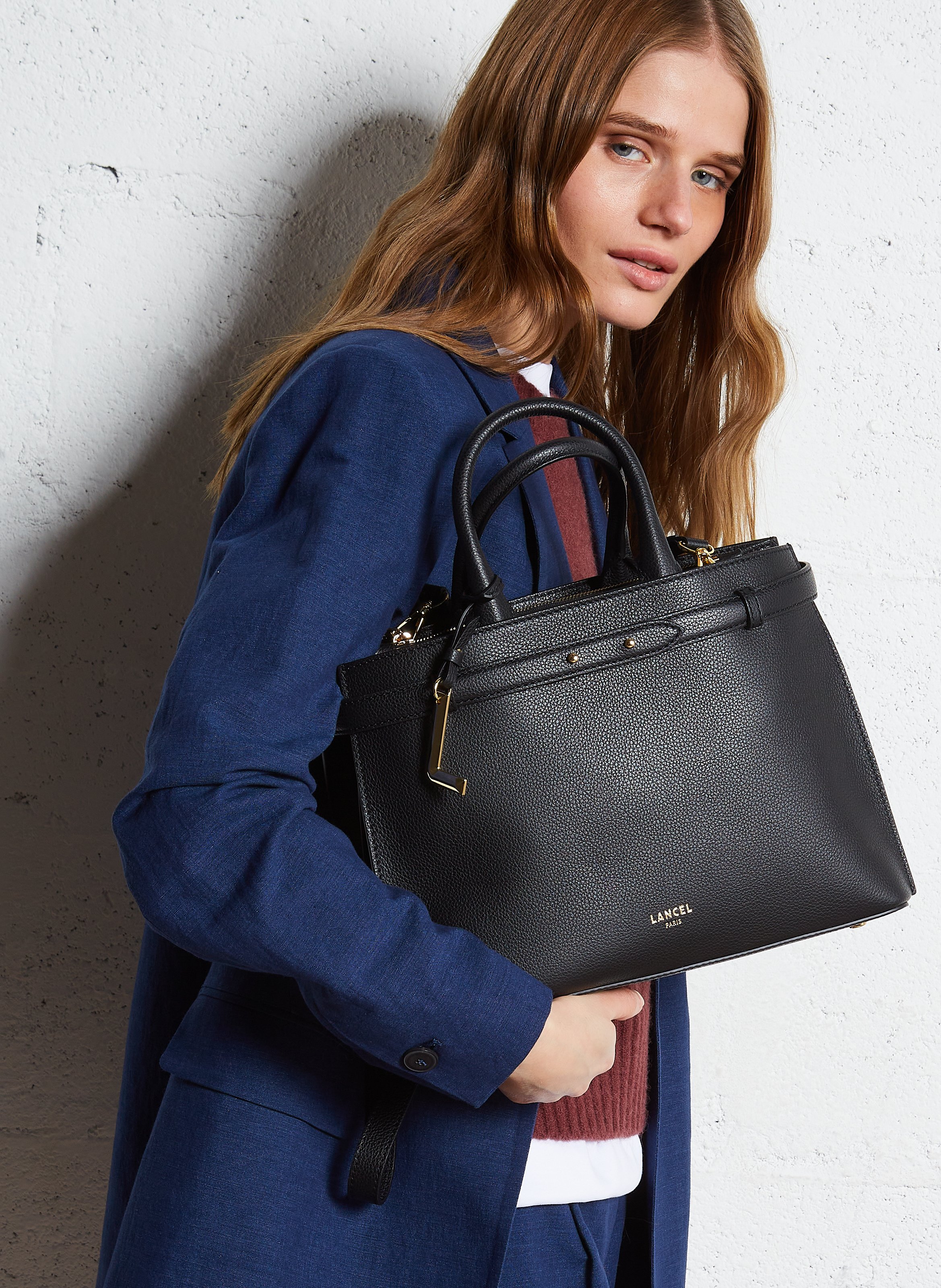Sac bandoulière en cuir LANCEL Noir