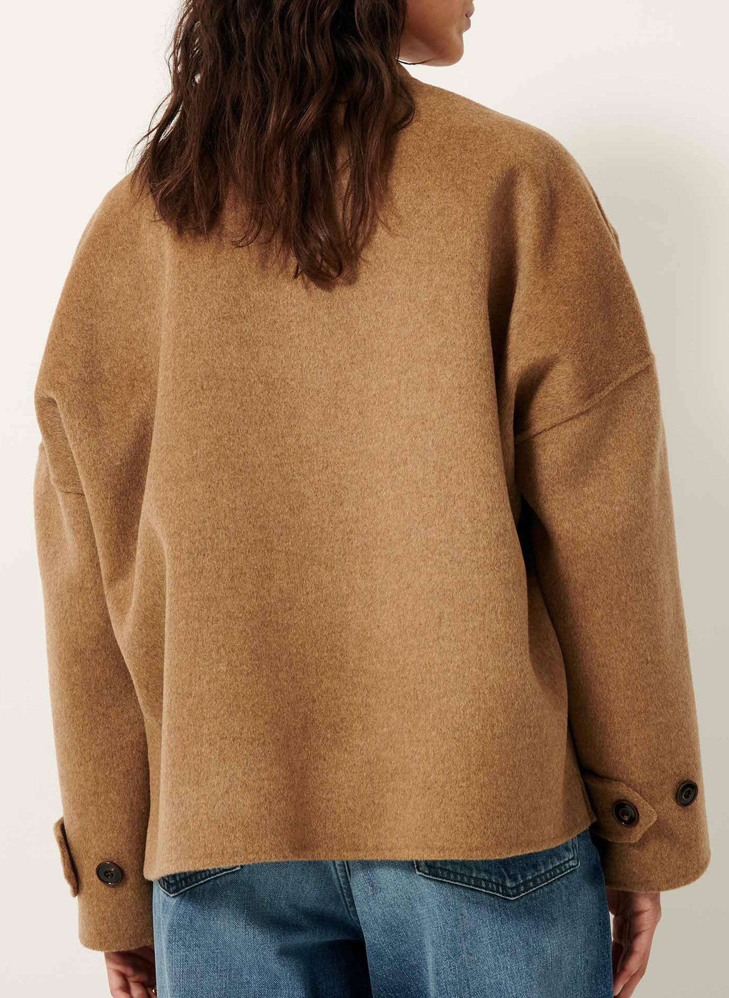 Gerade geschnittene Jacke aus Wollmix SESSUN Beige