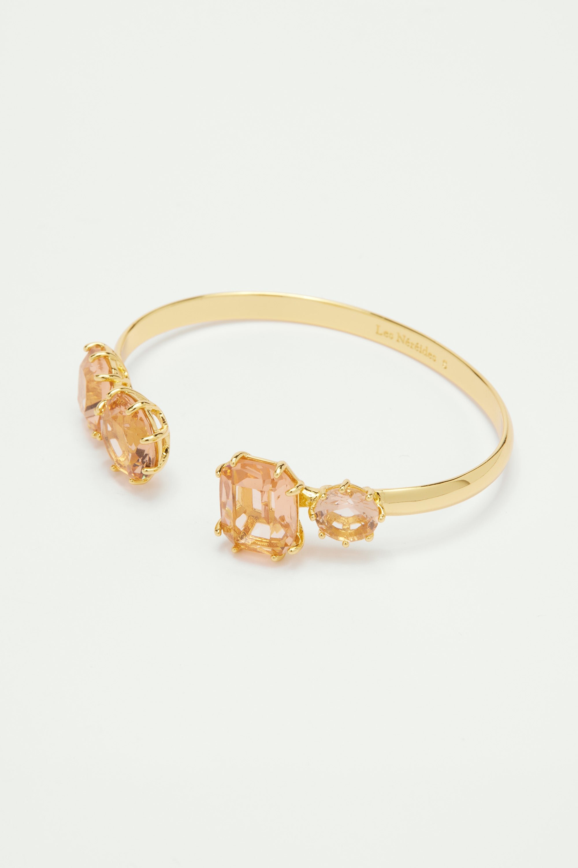 La Diamantine apricot 4-stone bangle LES NEREIDES Pink