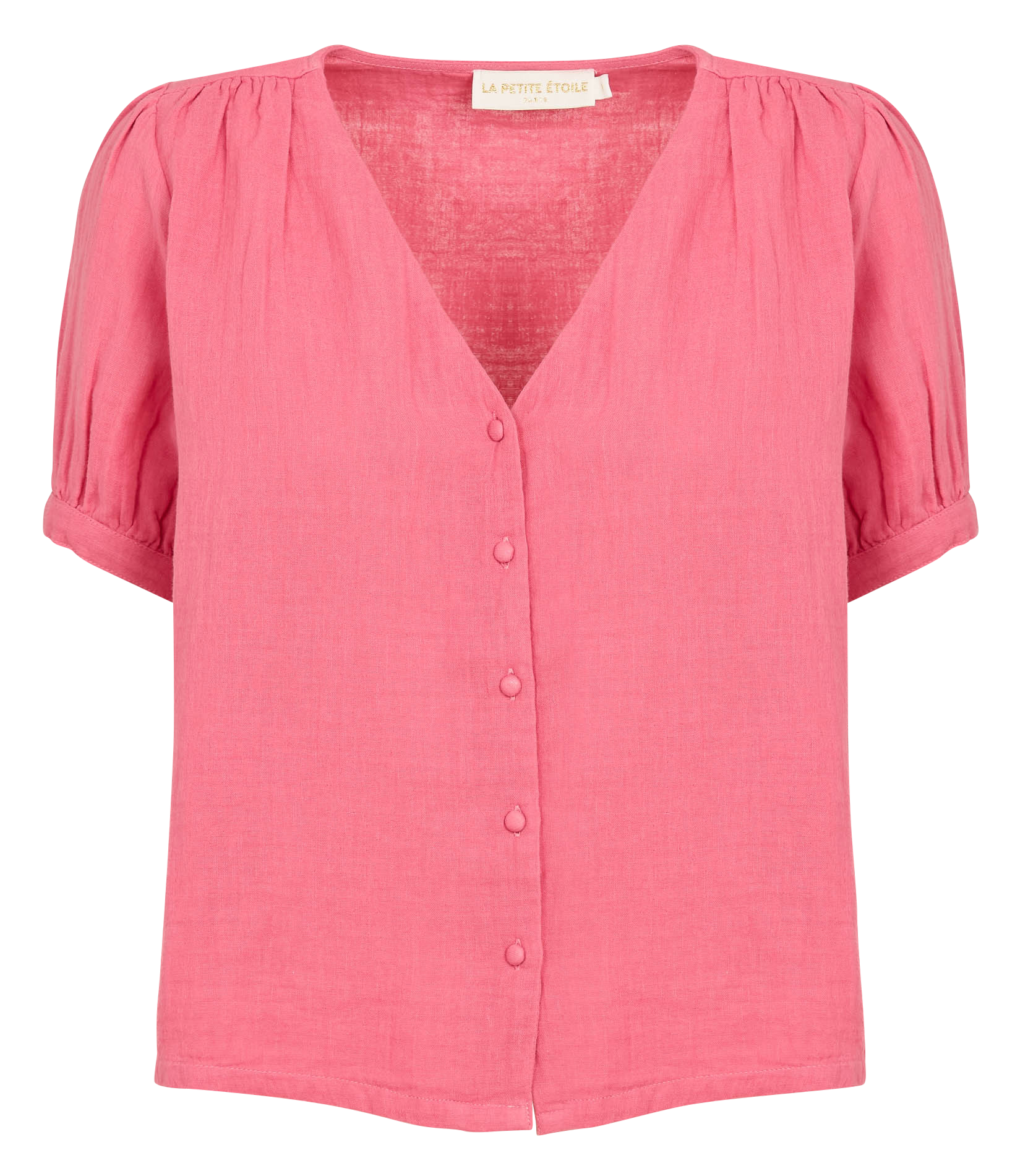 Cotton gauze V-neck top LA PETITE ETOILE Pink