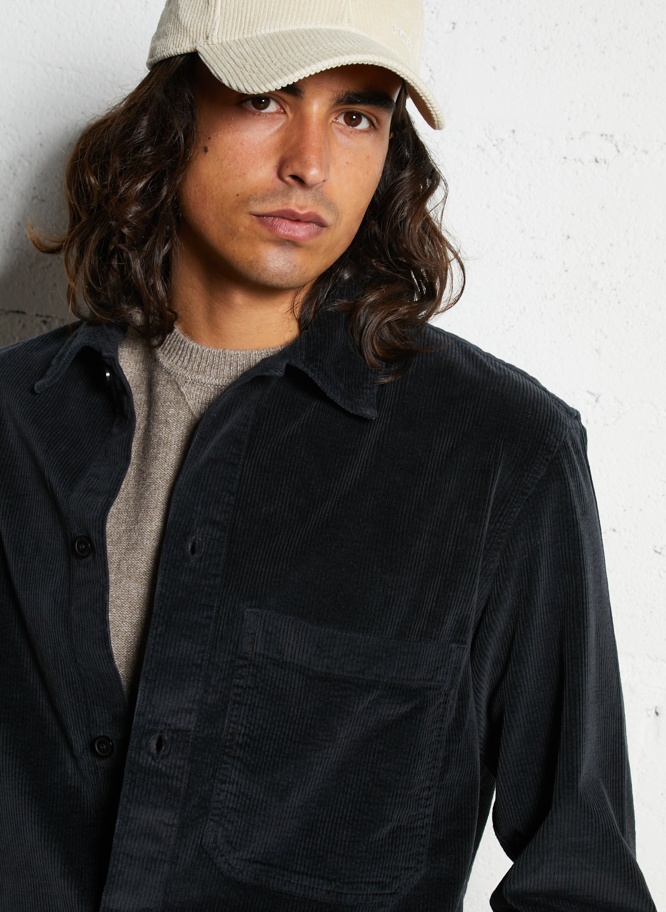 Gerade Hemdbluse aus Baumwollmischung IKKS Grau