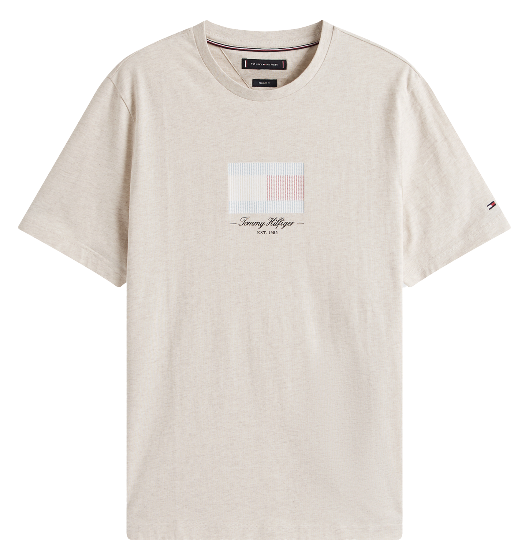 Tee-shirt droit en coton TOMMY HILFIGER Beige