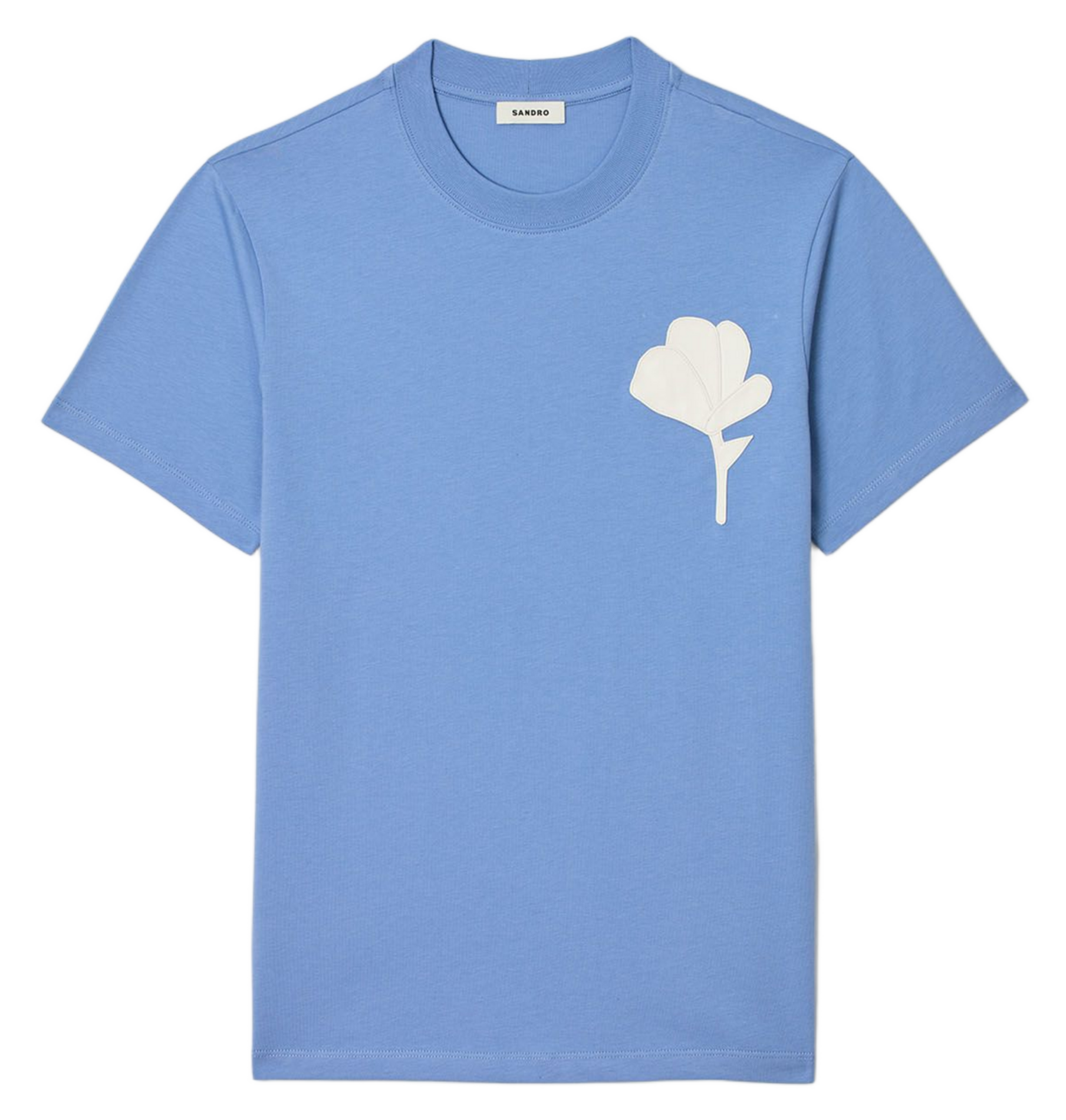 T-shirt met korte mouwen en zeefdruk SANDRO Blauw