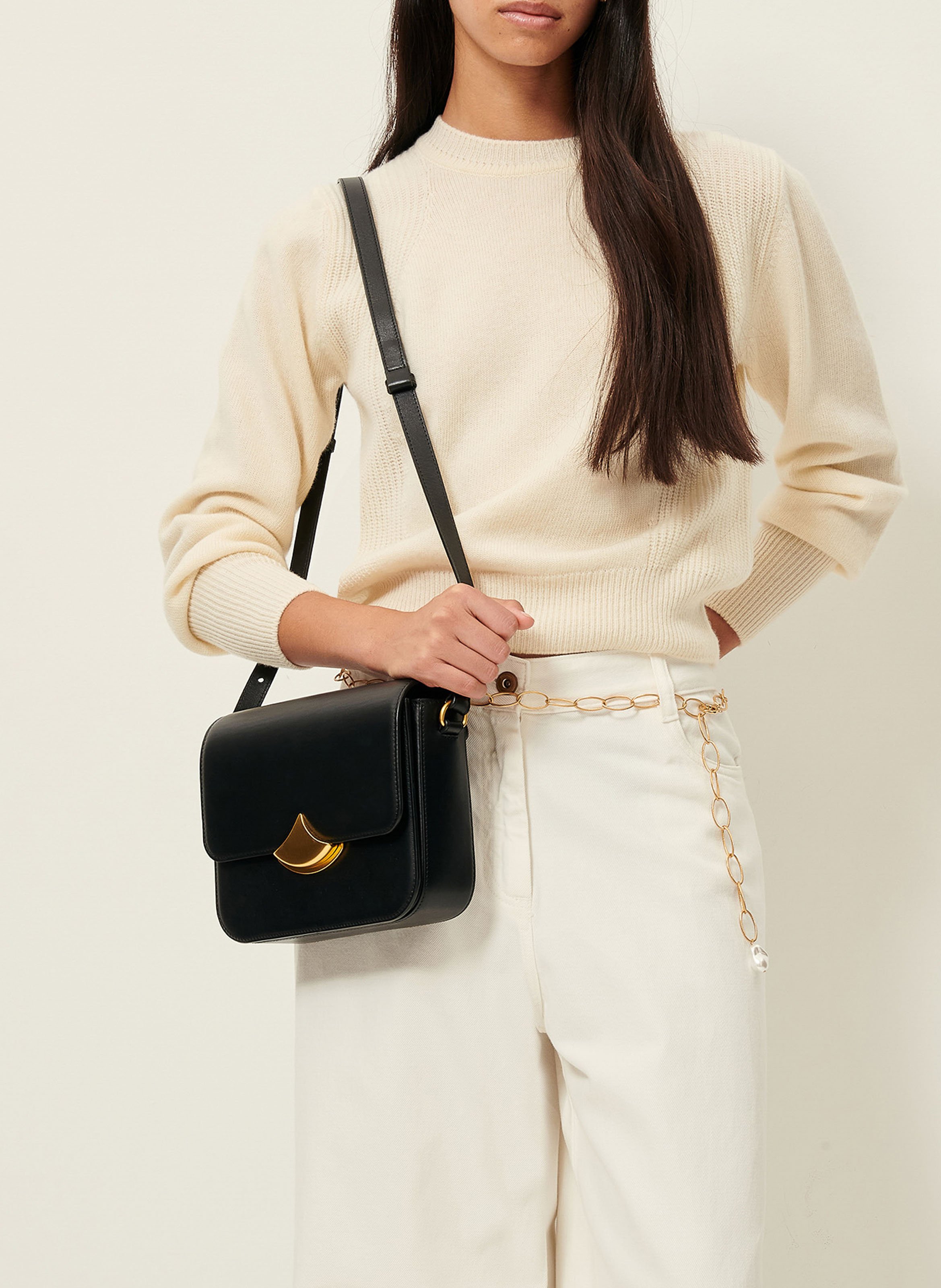 Pull col rond droit en laine SESSUN Beige