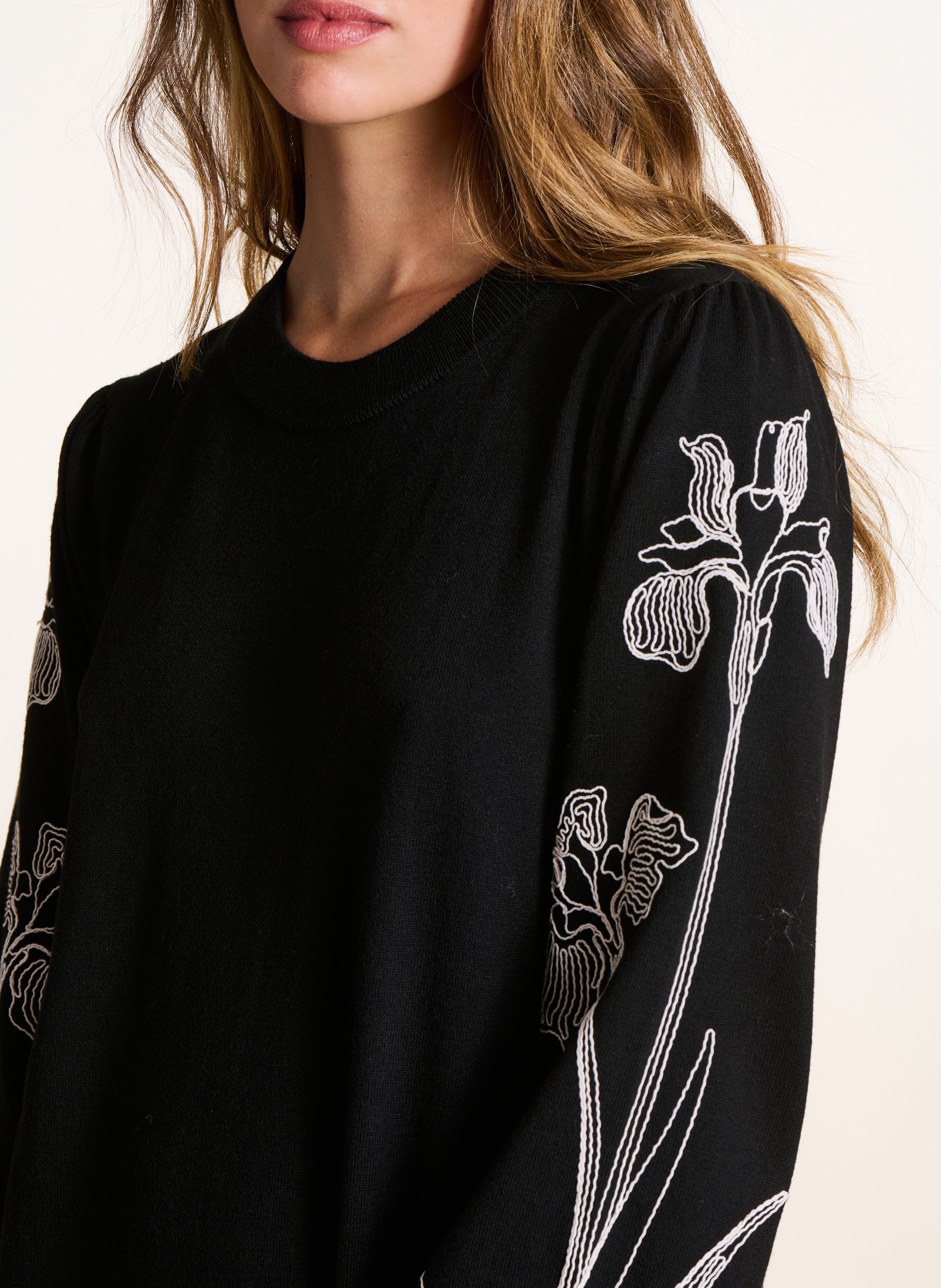 Straight round-neck dress LA FEE MARABOUTEE Black