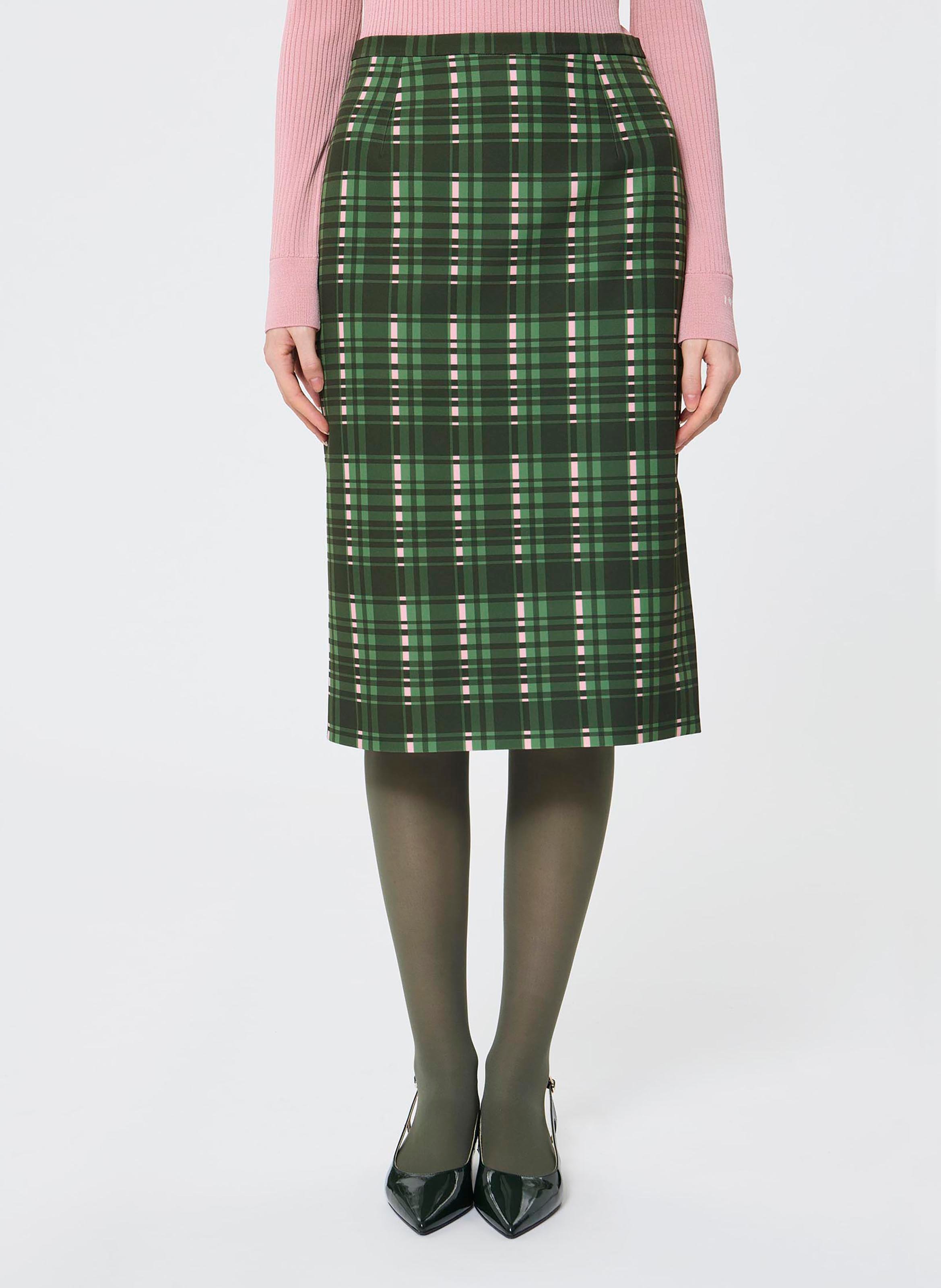 Checked midi pencil skirt TARA JARMON Green