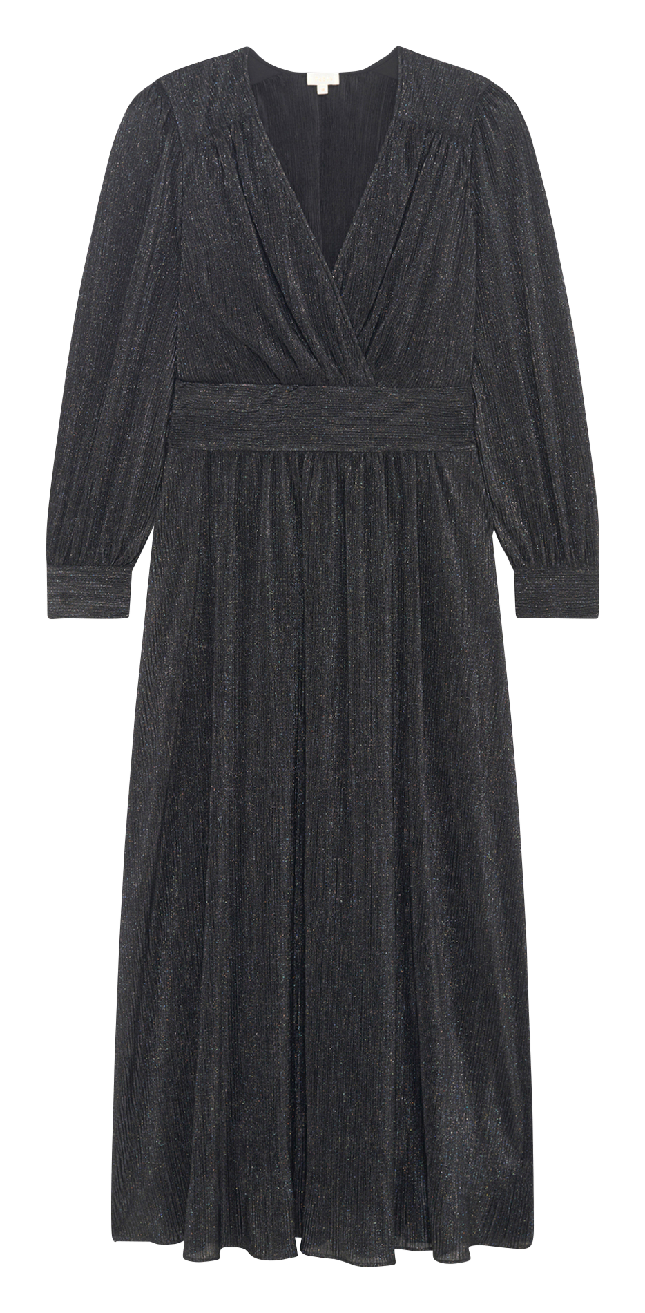 Robe longue scintillante col v PABLO Noir