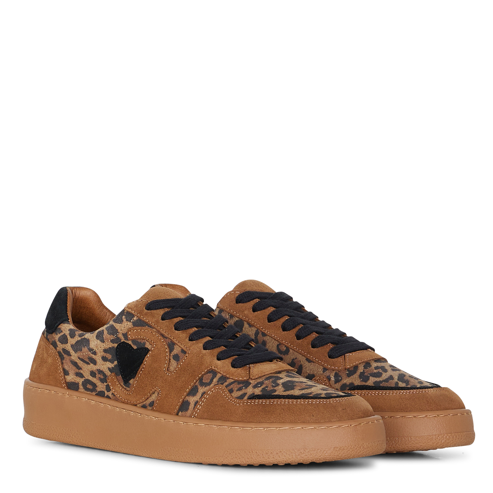 Baskets imprimé léopard en cuir I CODE Marron