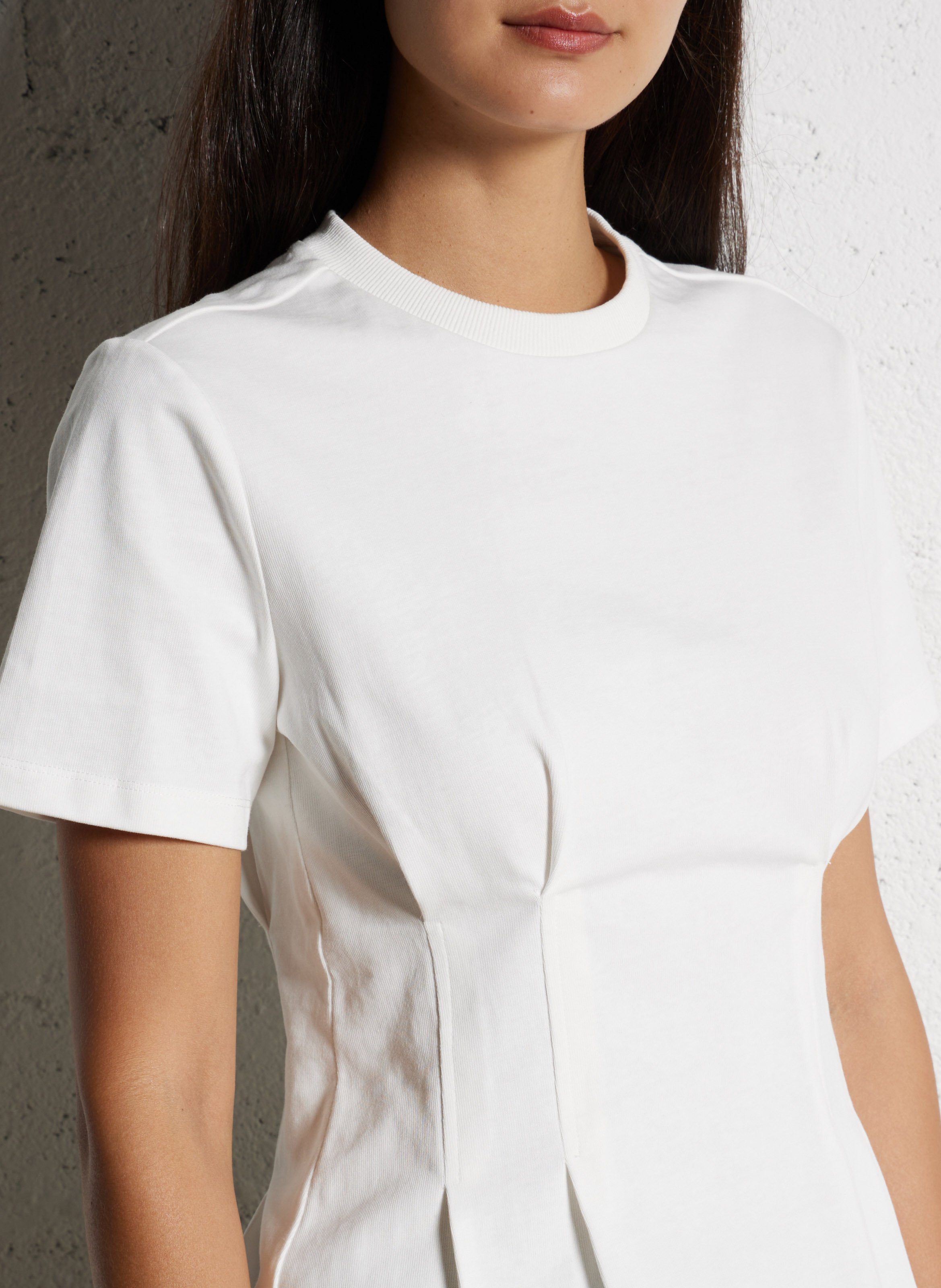 Baumwoll-Pullover mit Rundhalsausschnitt BERENICE Weiss