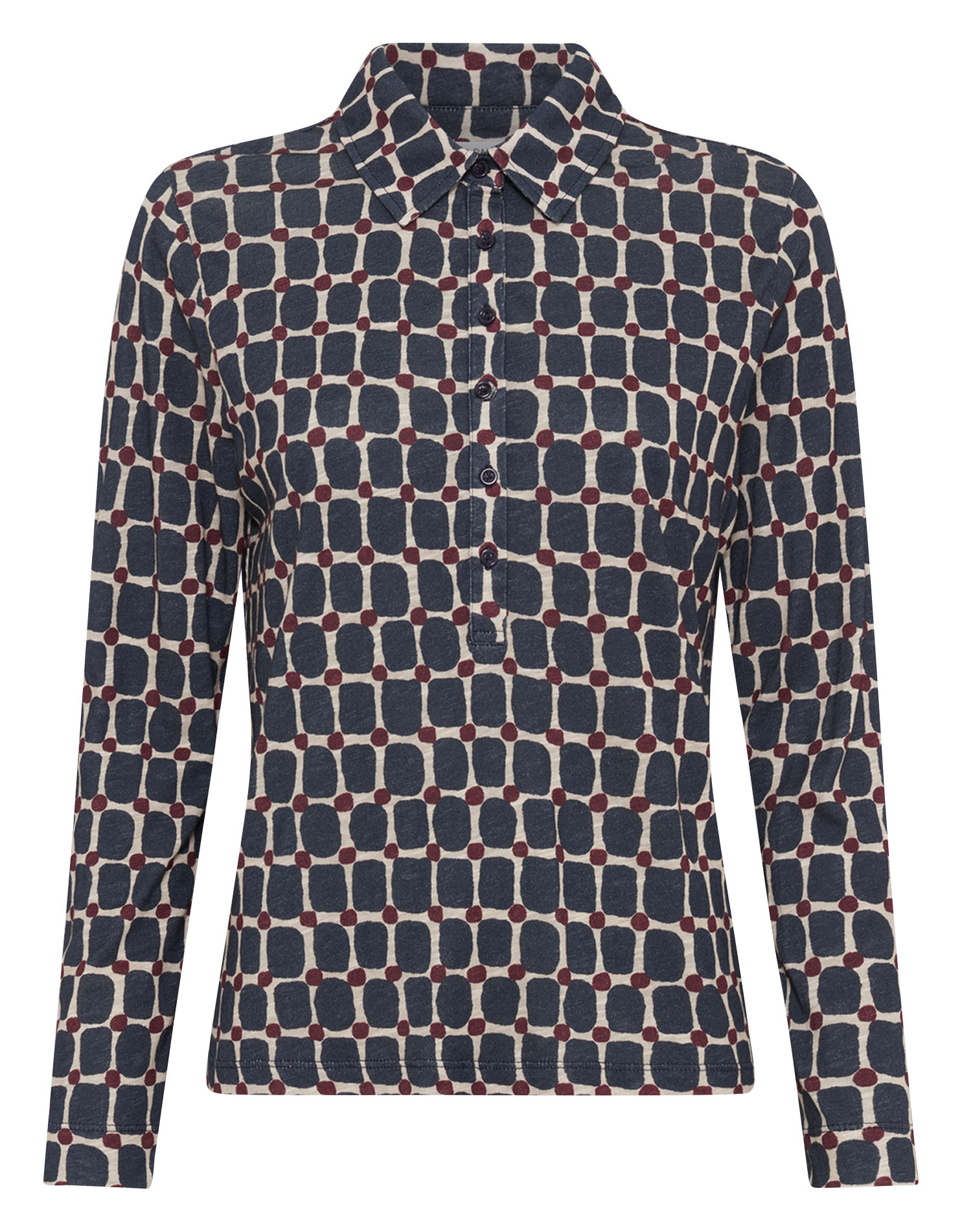 Top col polo en coton mélangé GERARD DAREL Bleu