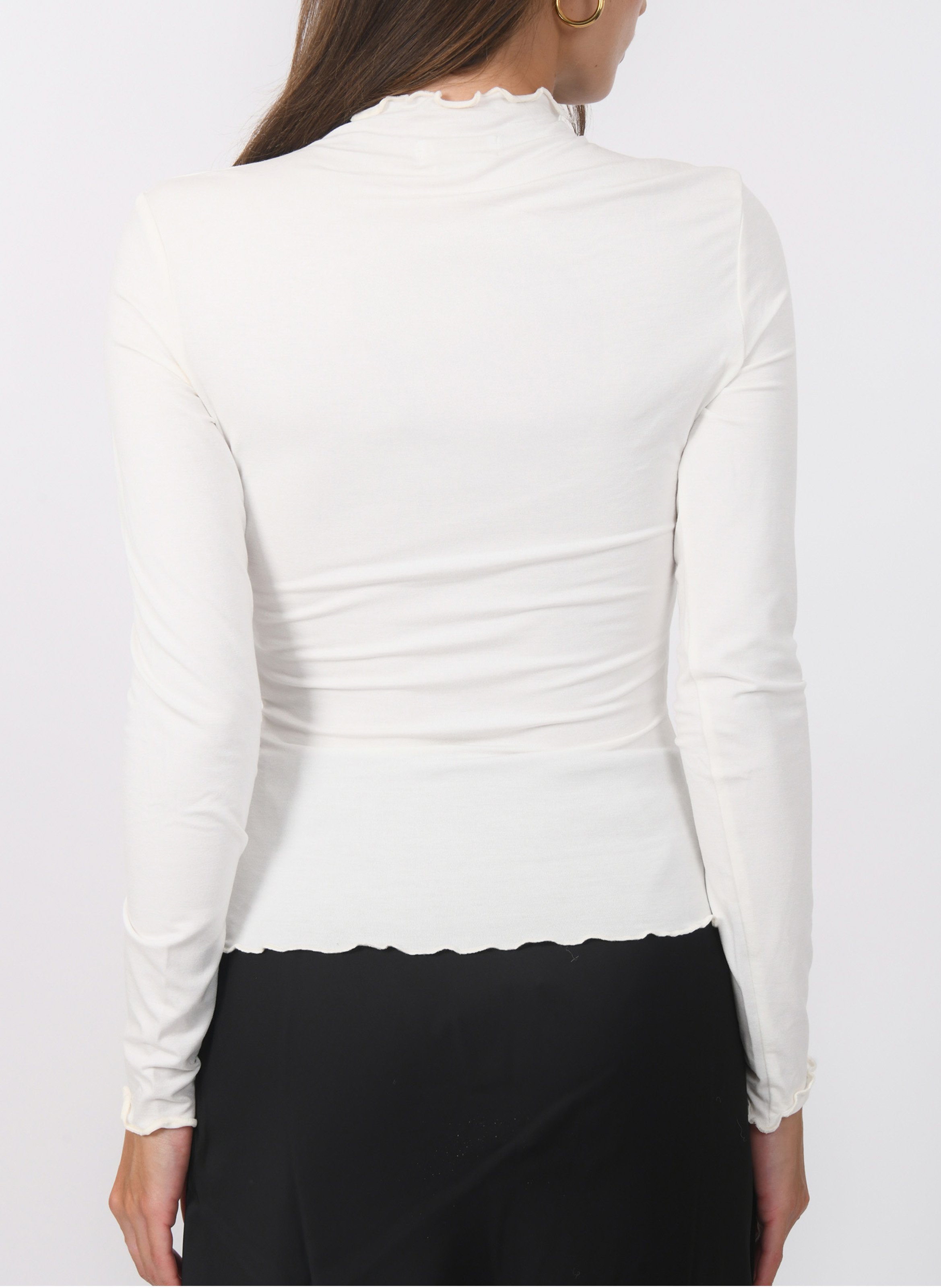 Fitted draped effect plain T-shirt KOOKAI White
