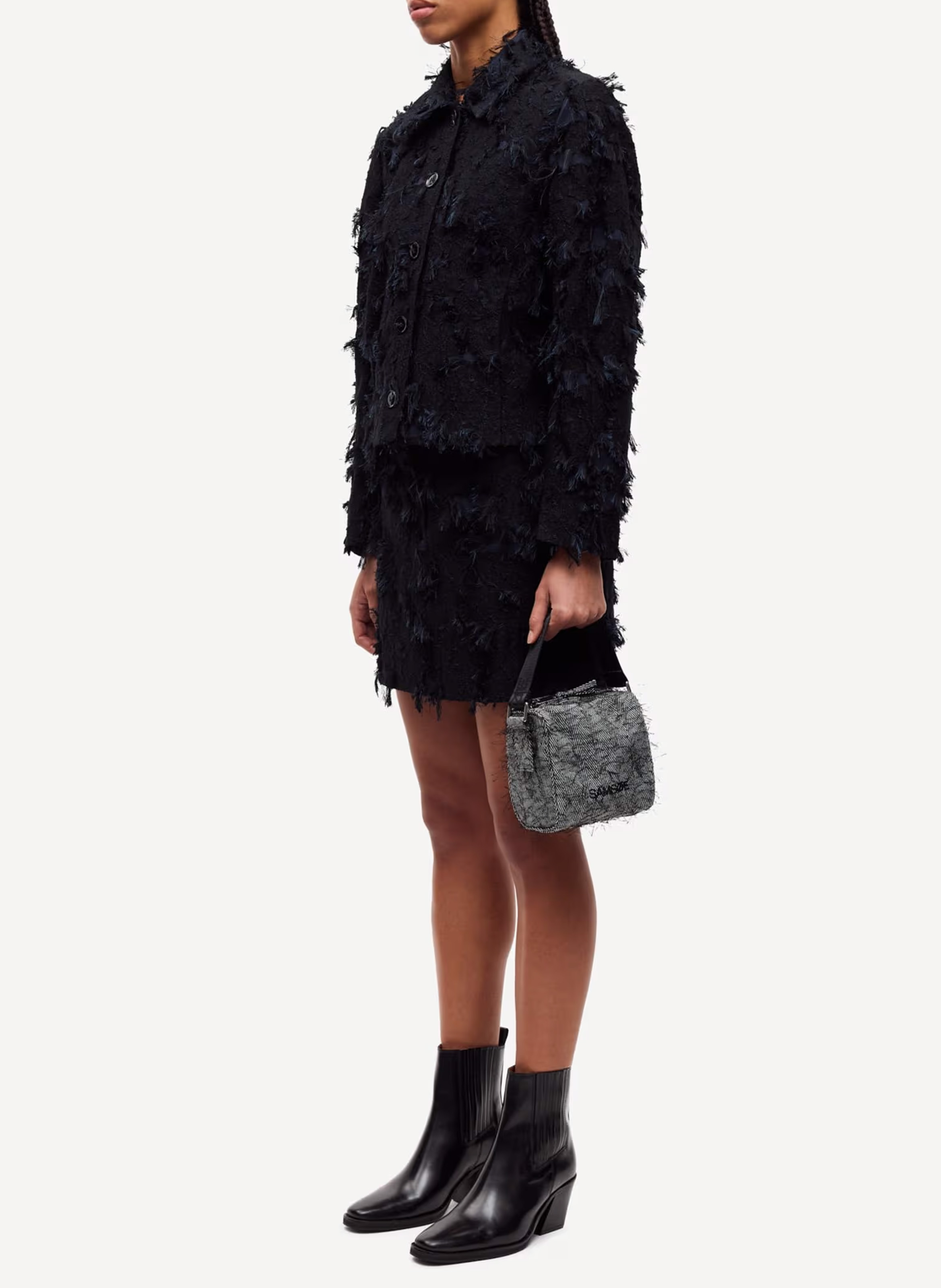 Cotton-mix midi skirt SAMSOE SAMSOE Black