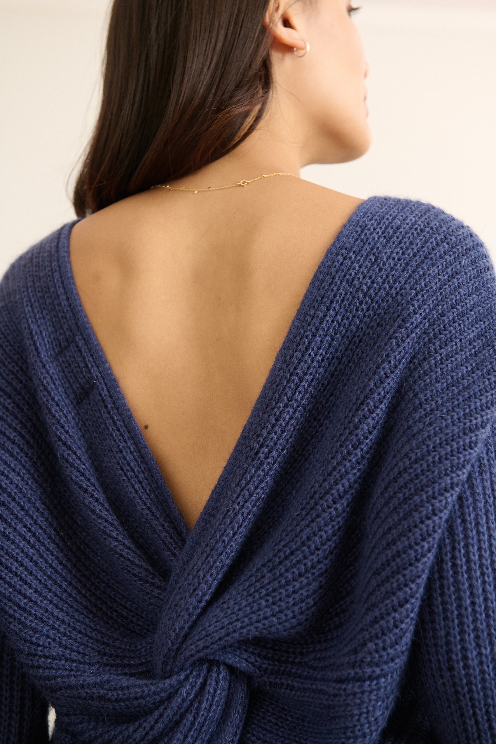 V-neck sweater with bow GARANCE PARIS Blue