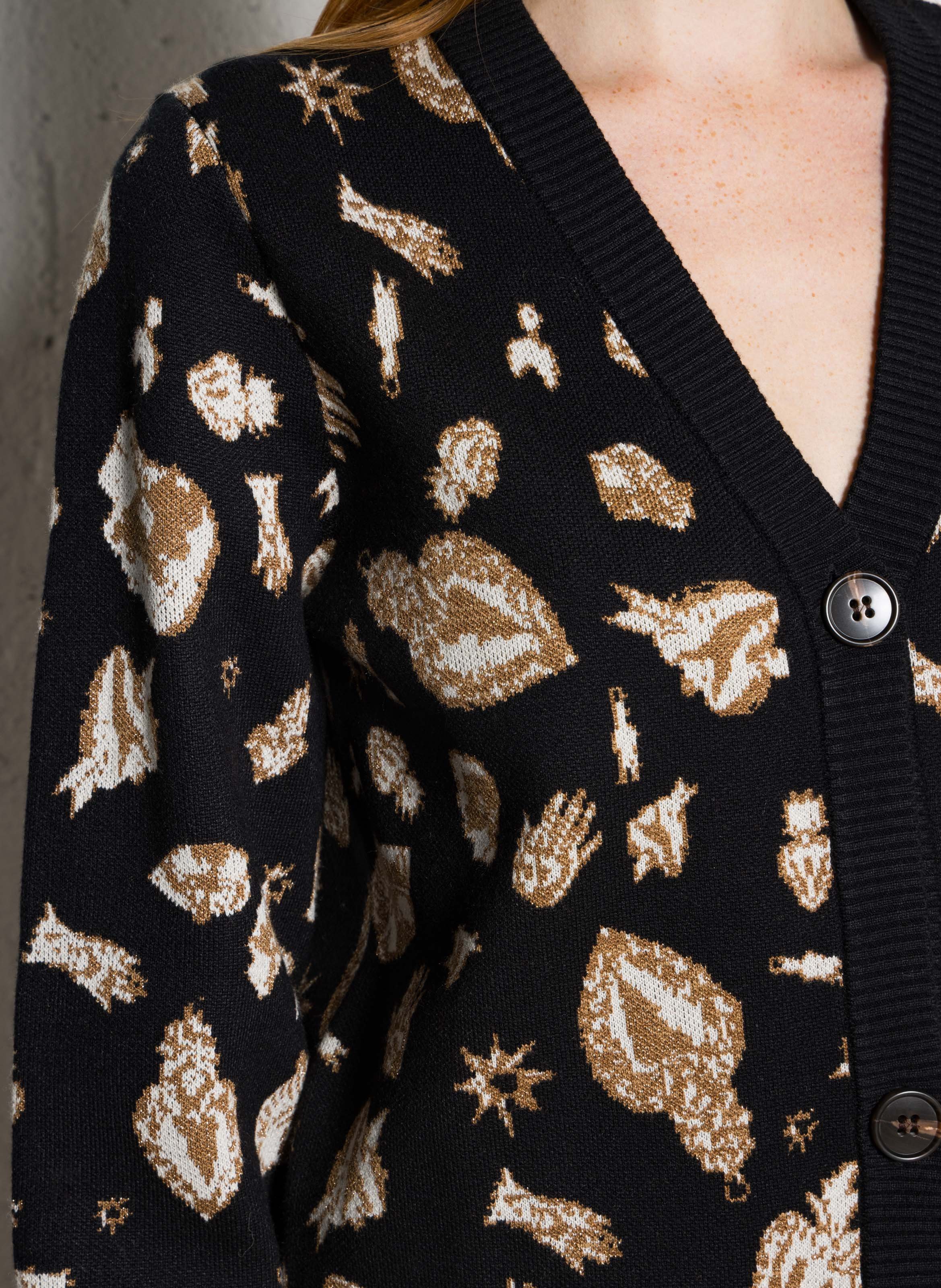 Gilet cintré col V à motifs pailletés NEVER FULLY DRESSED Noir