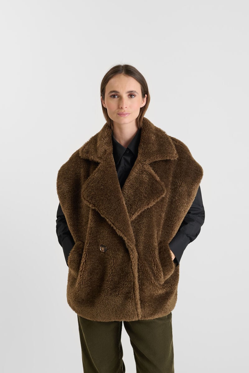 Veste sans manches LE TEMPS DES CERISES Marron