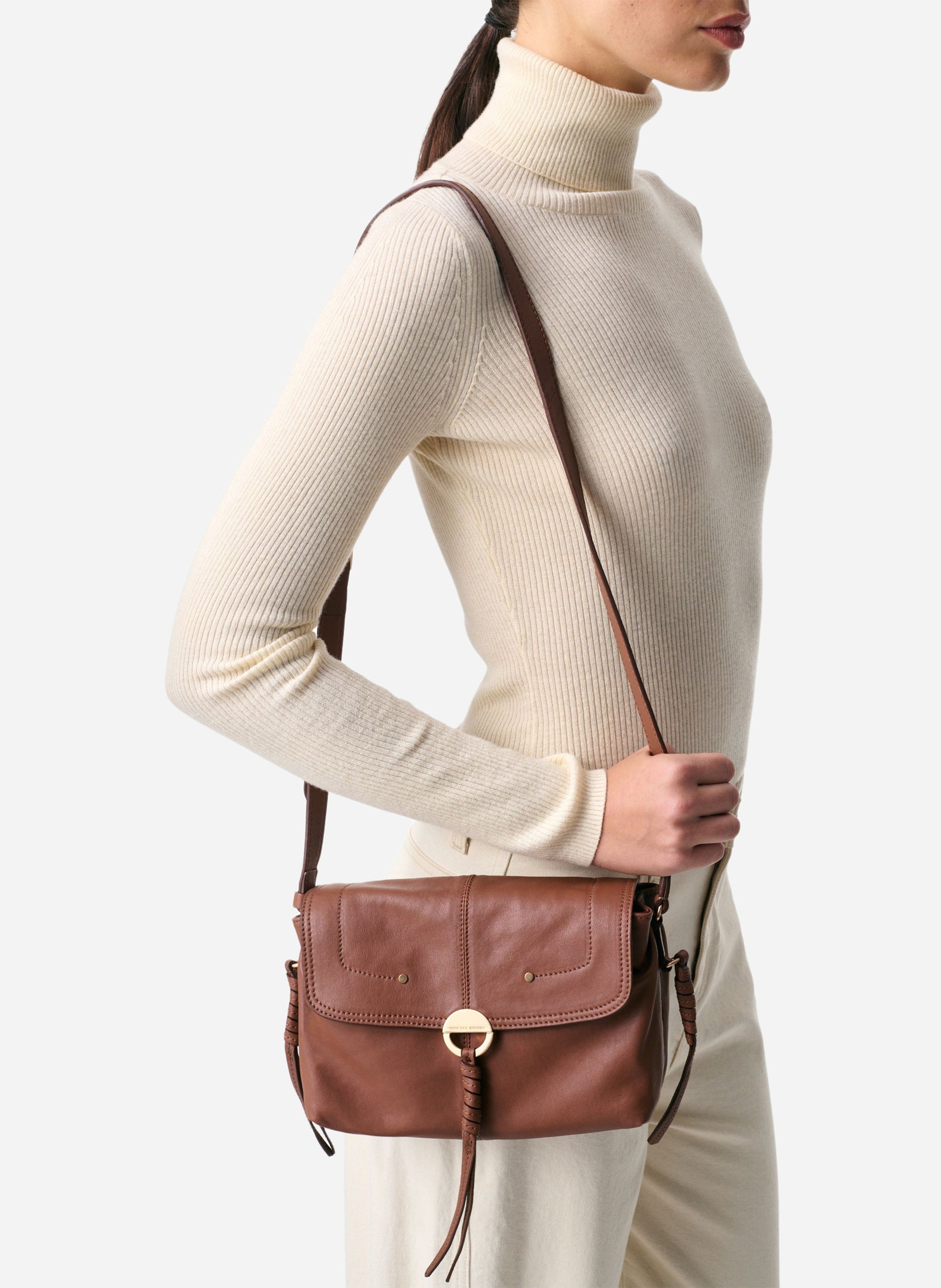 Bolso bandolera de ante VANESSA BRUNO Marron
