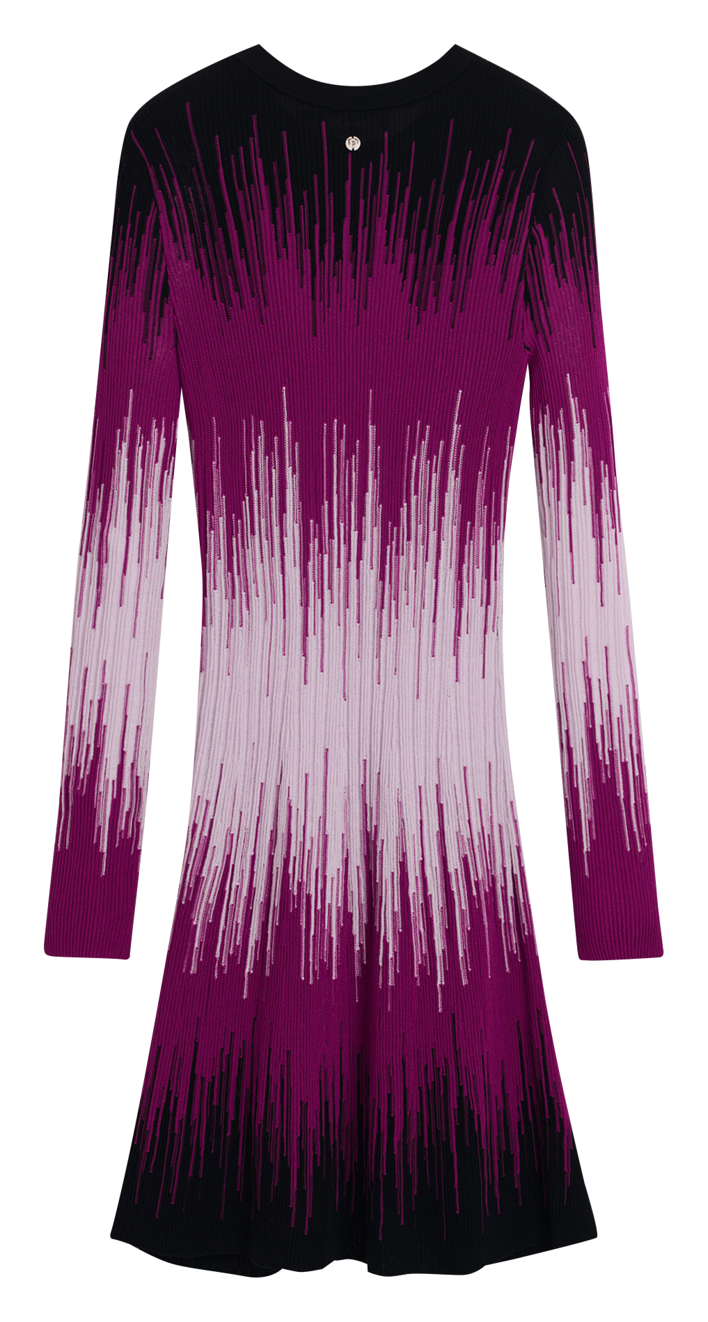 Kurzes Kleid mit Rundhalsausschnitt aus bedrucktem Strickstoff Rot