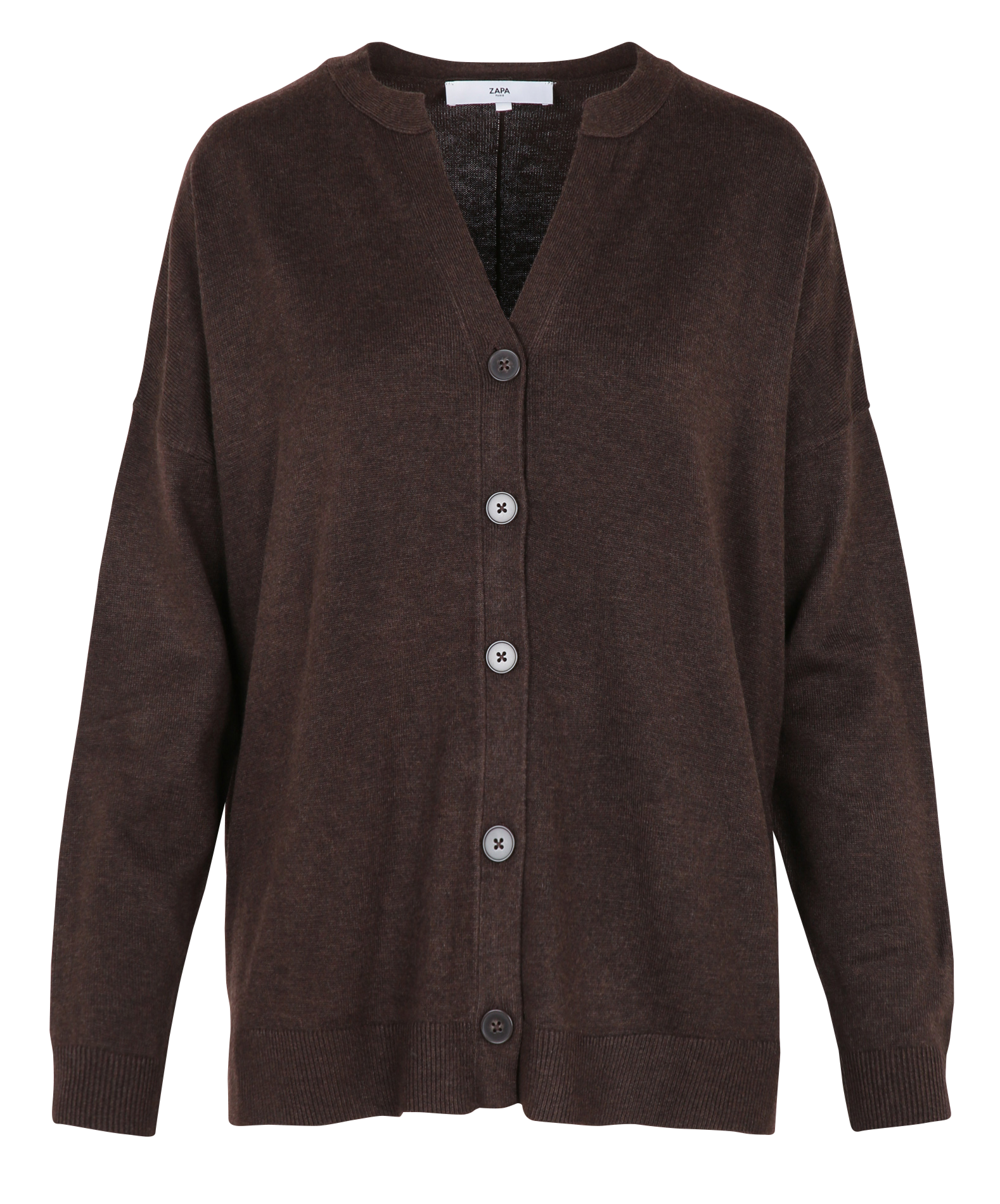 Shawl-collar cardigan ZAPA Brown