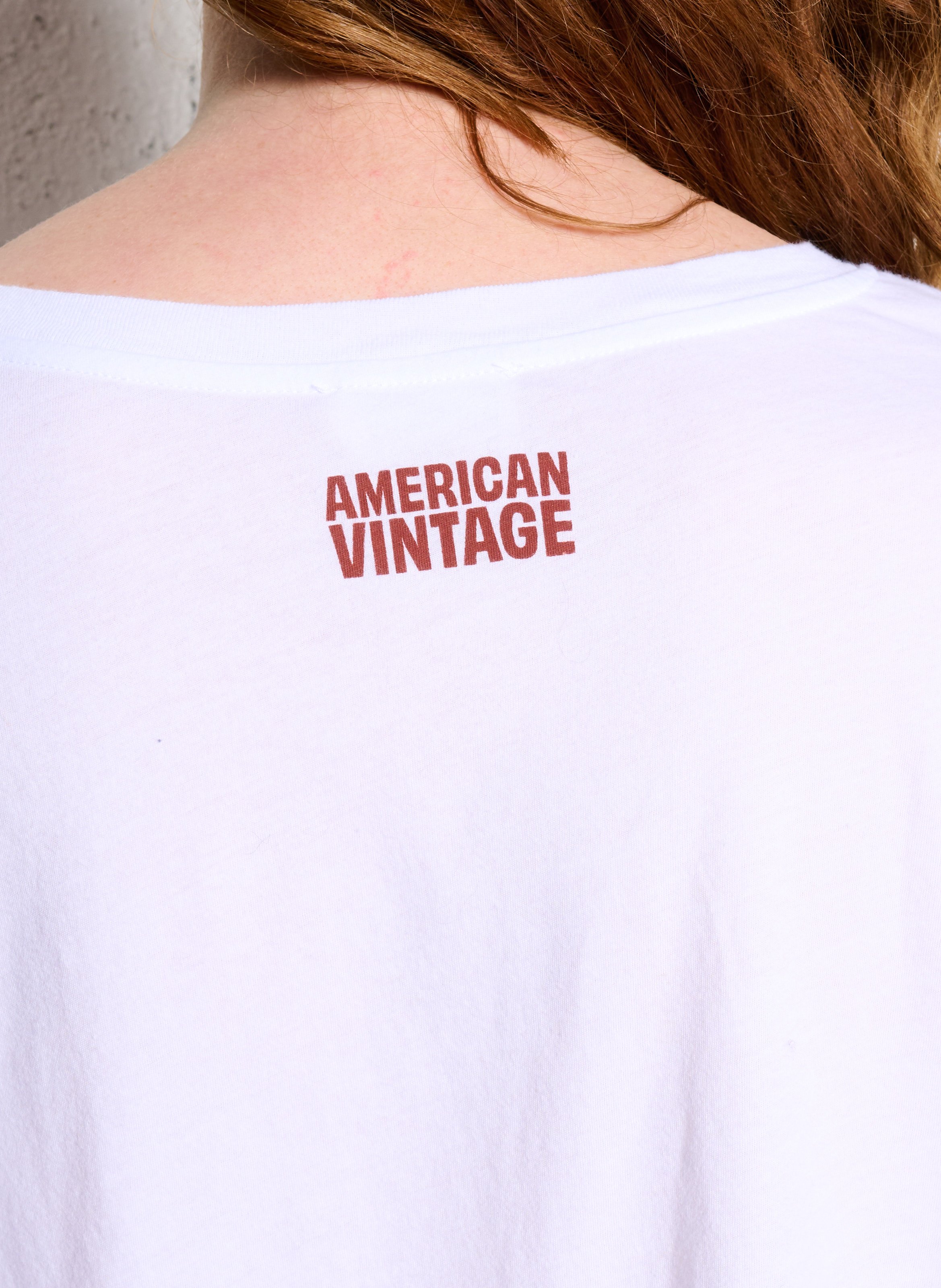 Short-sleeved plain long-sleeve T-shirt AMERICAN VINTAGE White