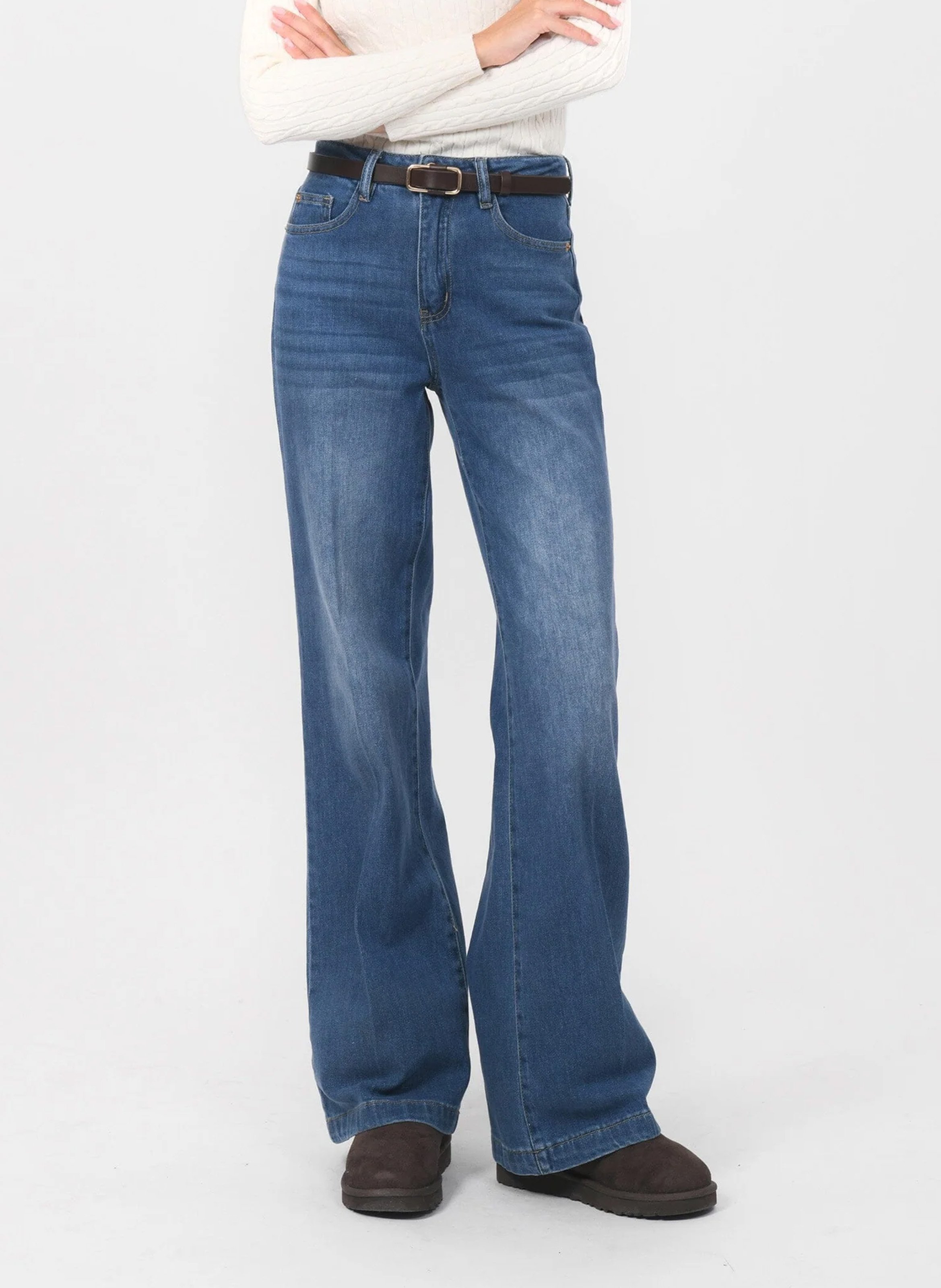 Cotton-blend straight jeans KOOKAI Blue