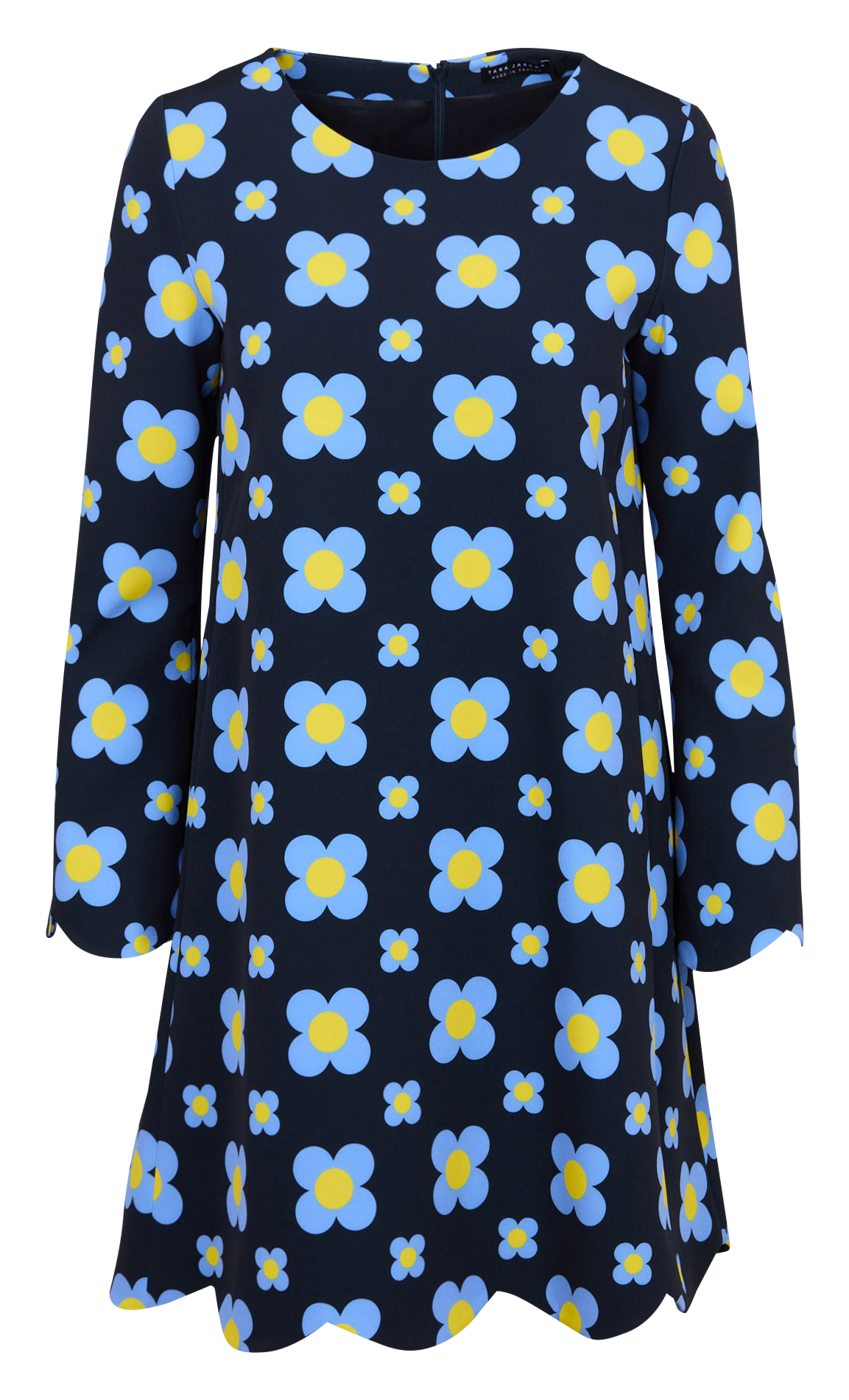 Robe courte col rond imprimée TARA JARMON Bleu