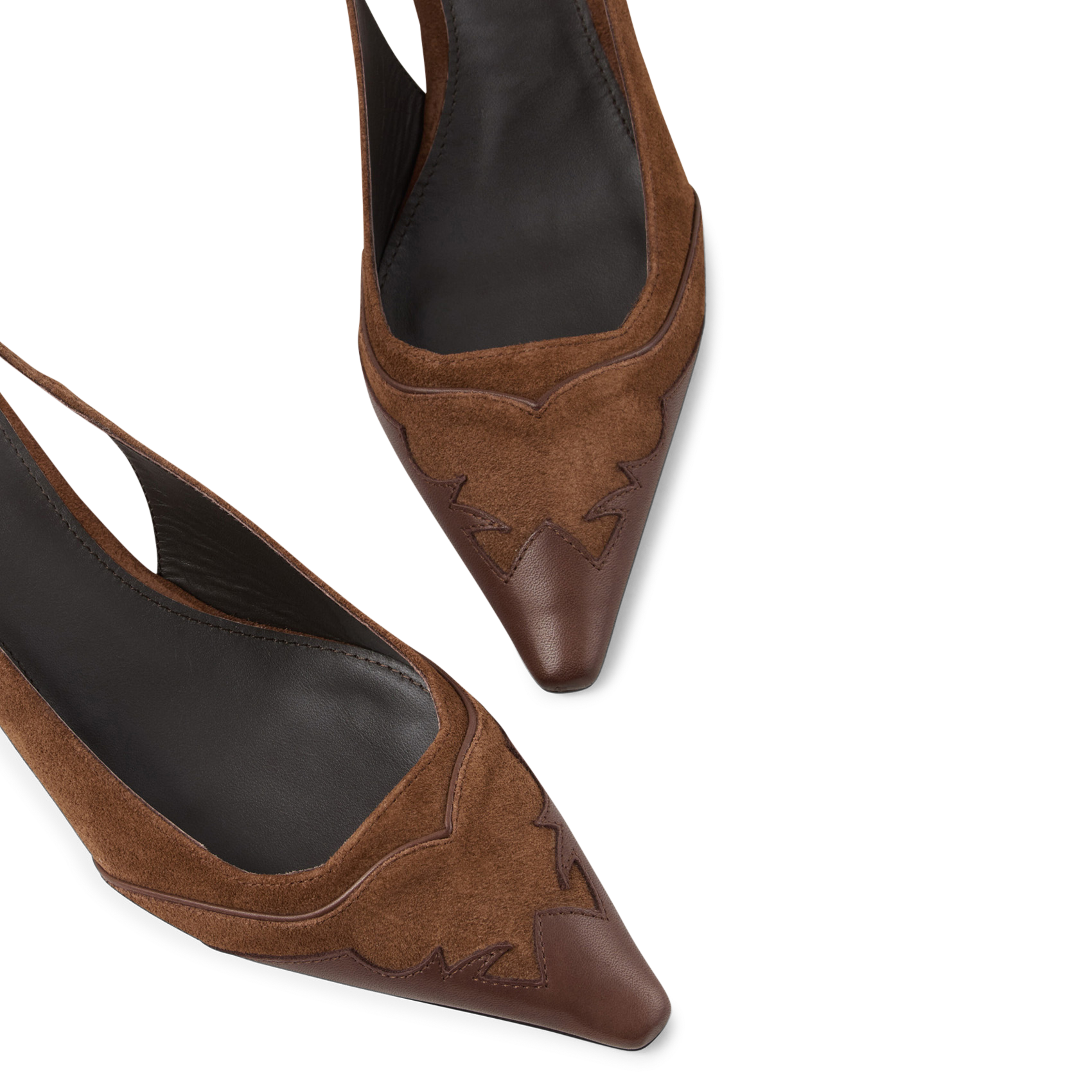 Escarpins pointus à talons en cuir BA&SH Marron