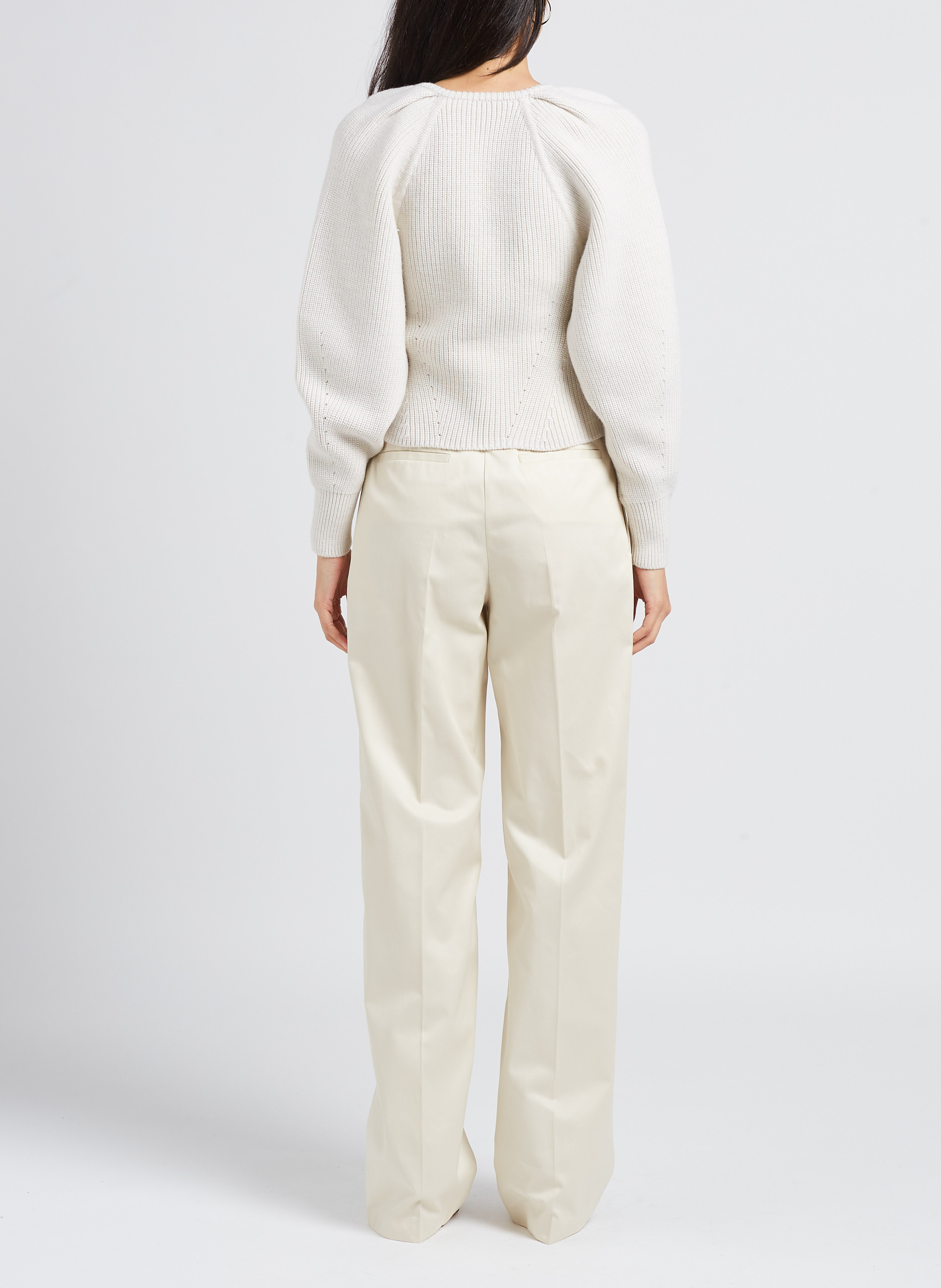 V-neck low-cut wool sweater IRO Beige