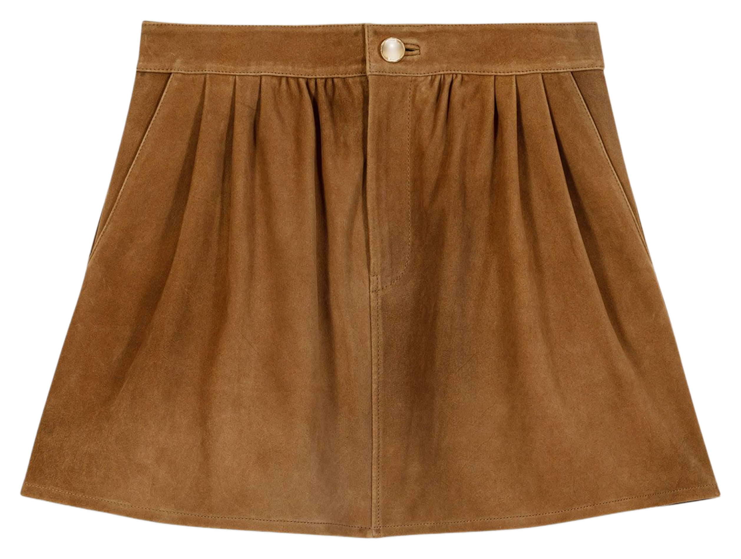 Flared leather skirt MAJE Beige