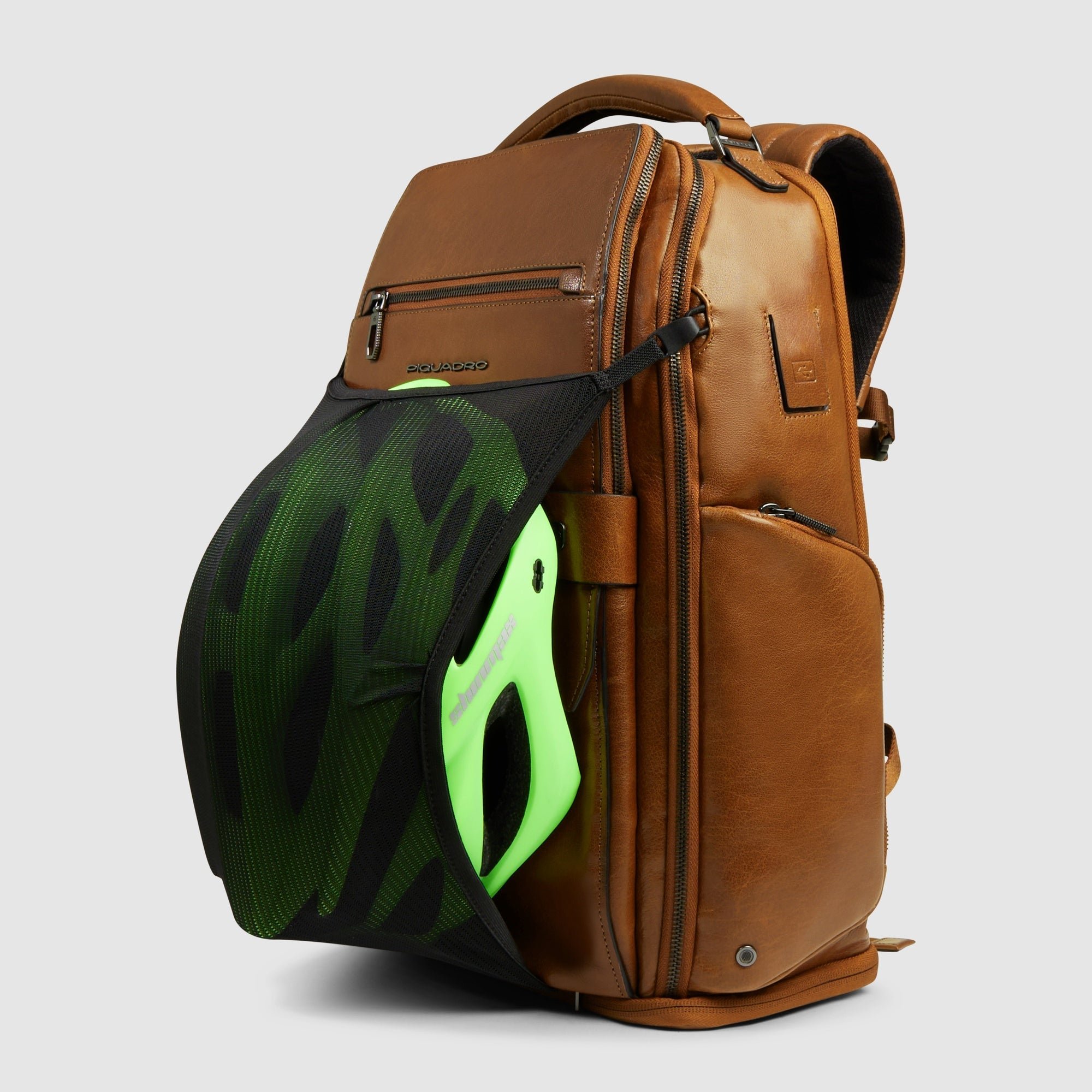 Travel backpack with USB and USB Type-C ports PIQUADRO Beige