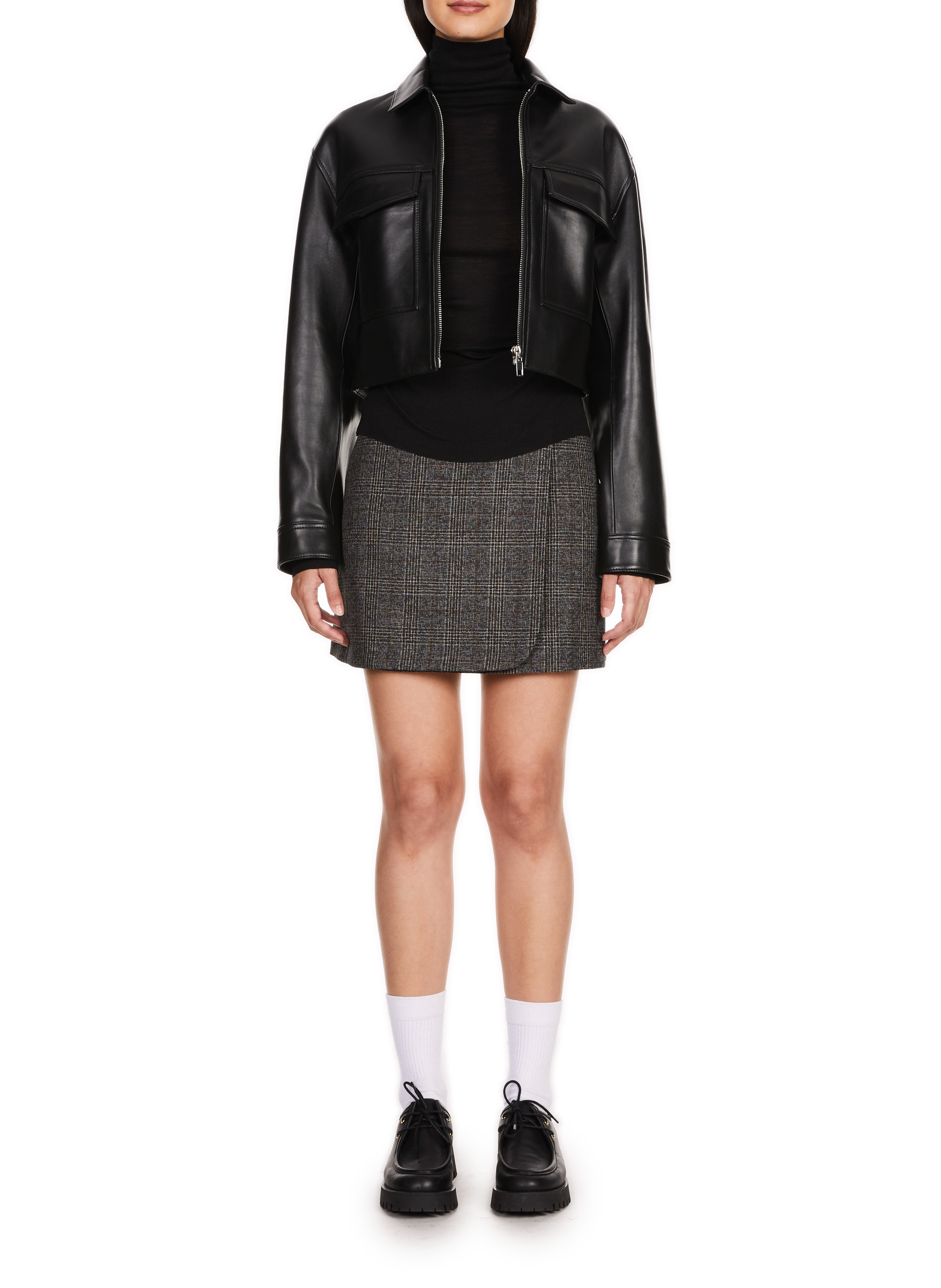 Giacca corta in pelle SAISON 1865 Nero