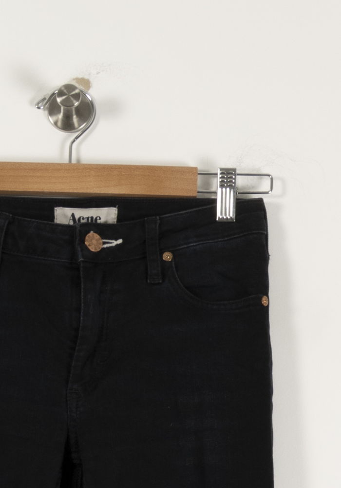 Cropped slim jeans with studs ACNE STUDIOS - Seconde Main Black