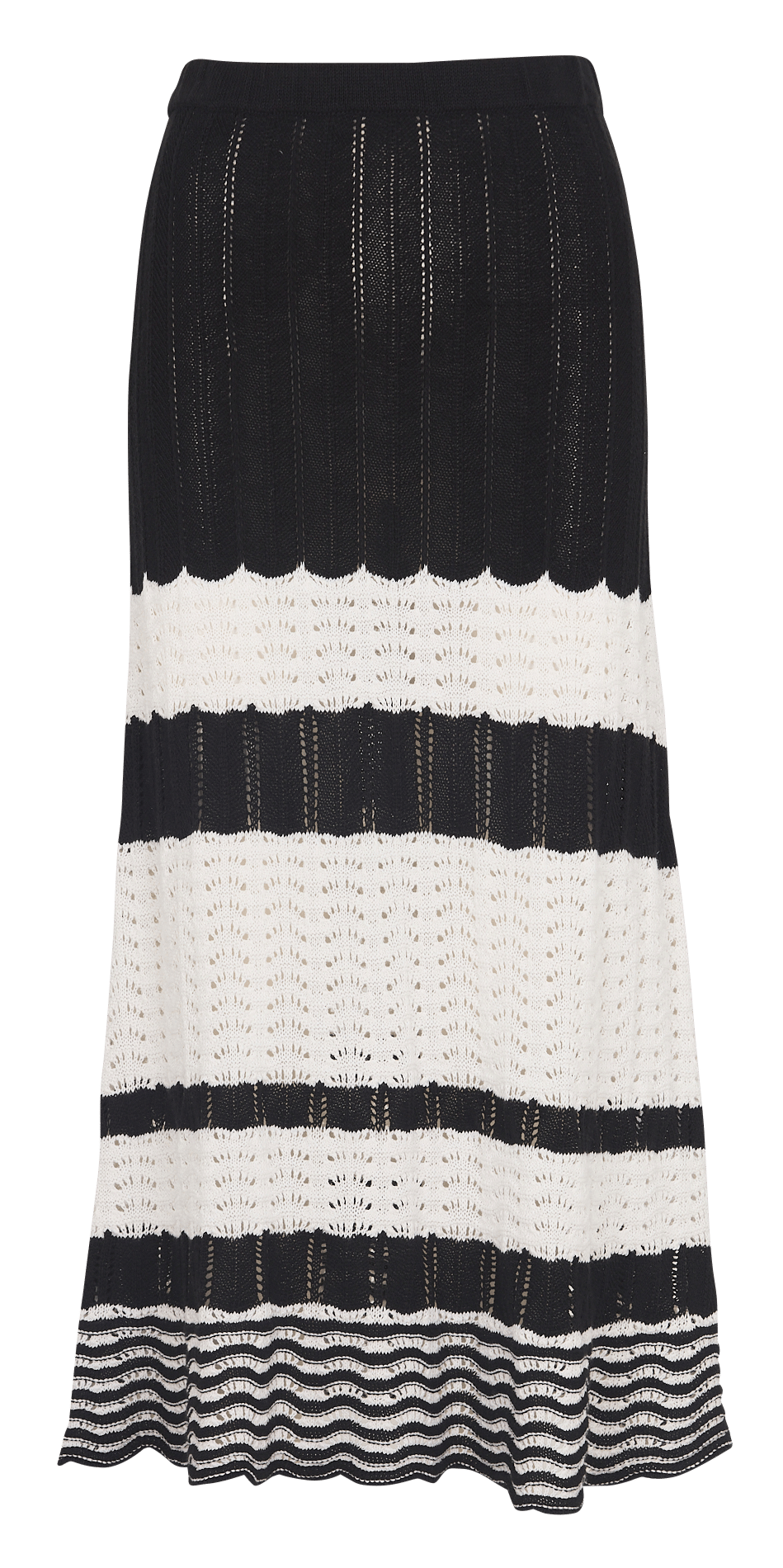 Flared knit maxi skirt LA FEE MARABOUTEE Black