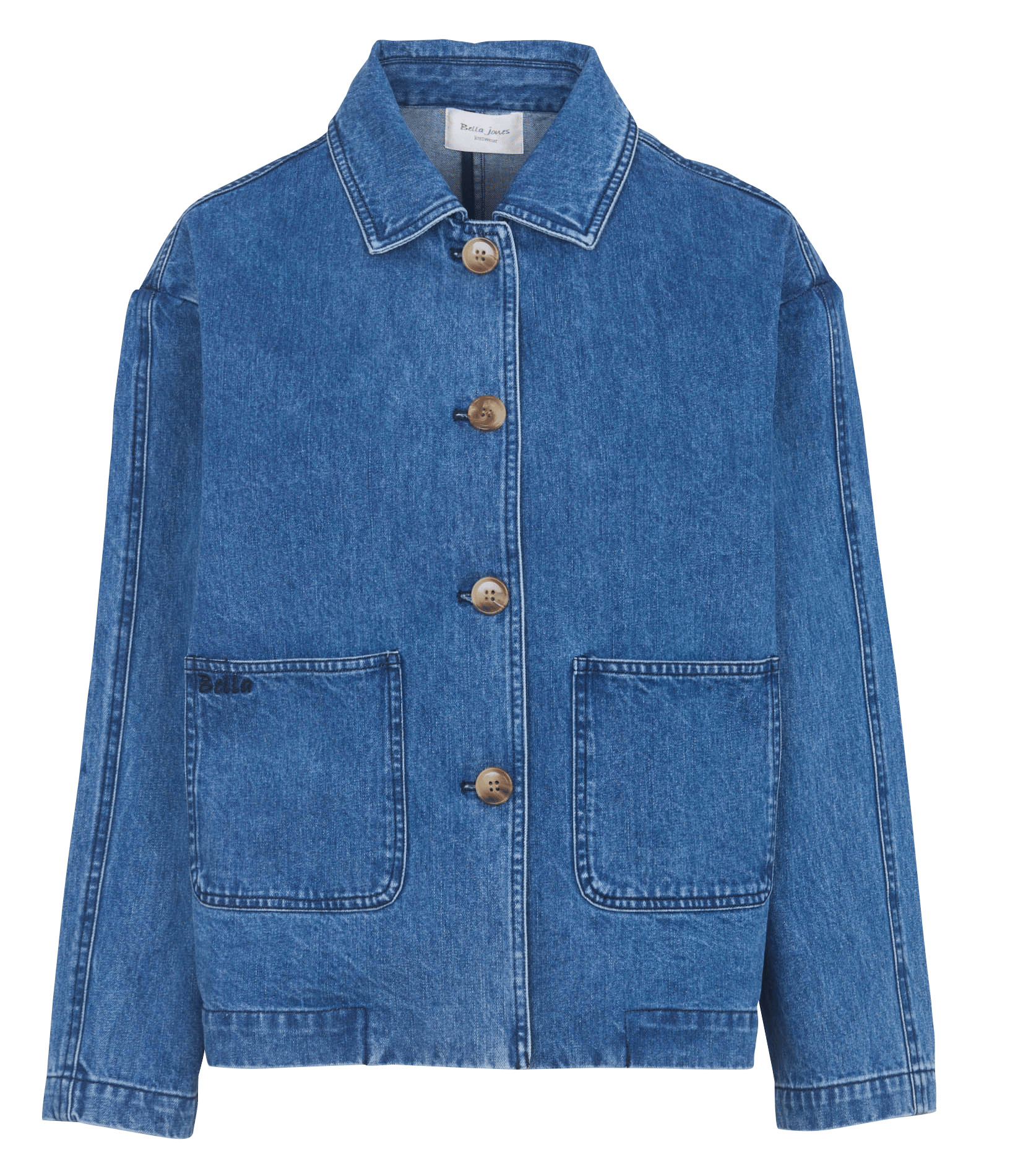 Veste en jean droite boutonnée BELLA JONES Bleu