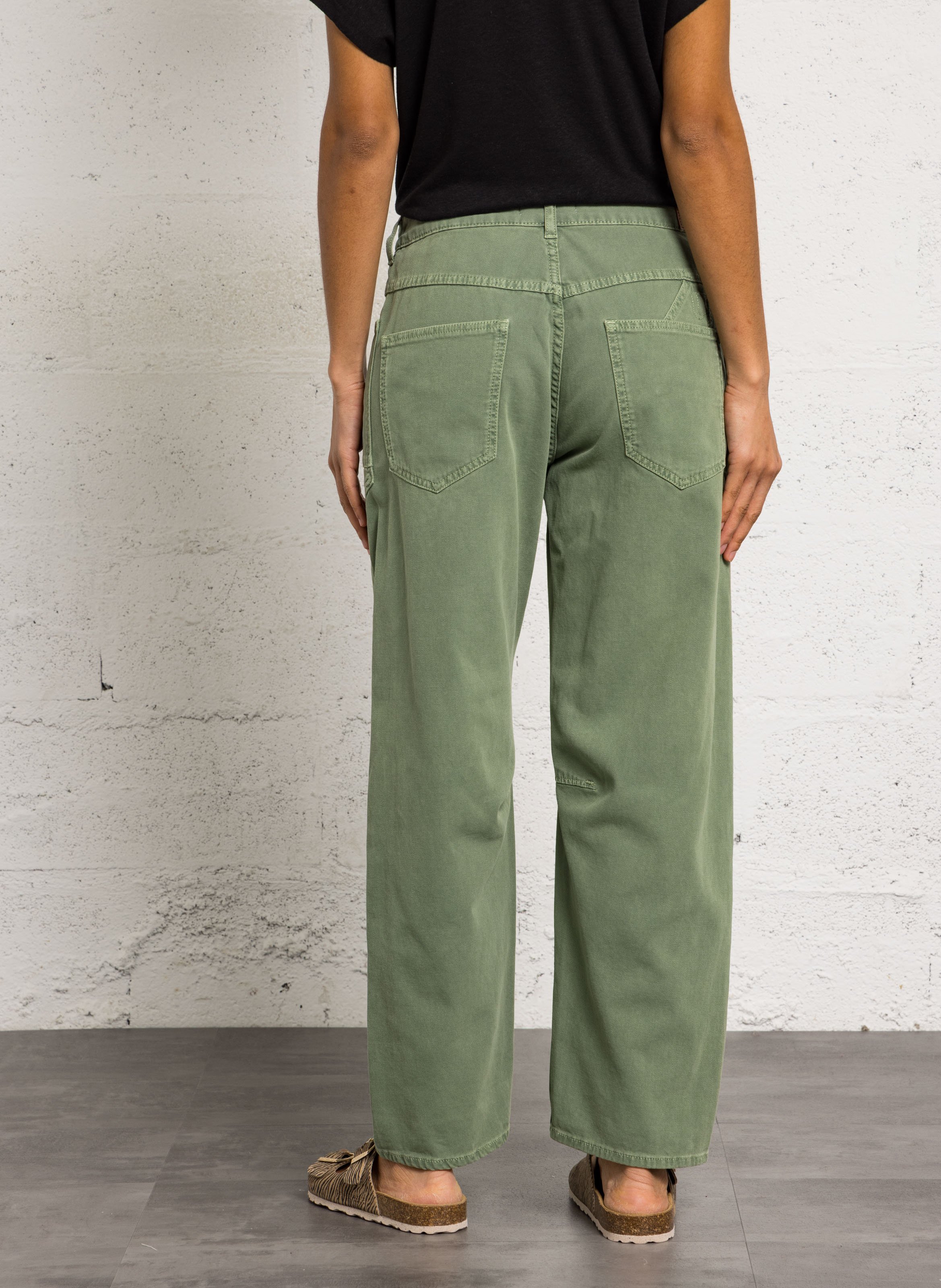 Chino van katoenmix LE TEMPS DES CERISES Groen