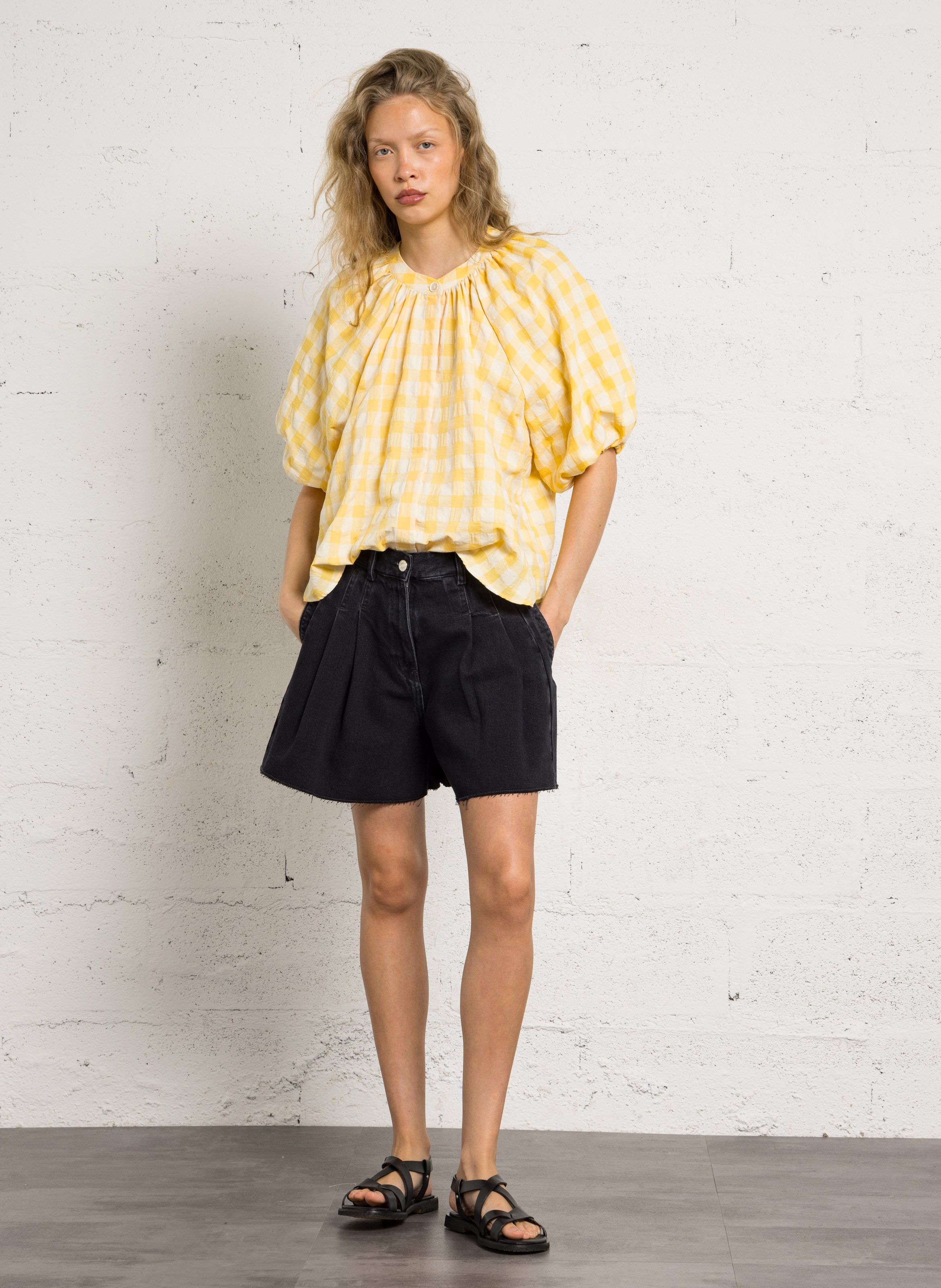 Weite Karobluse BELLEPIECE Gelb