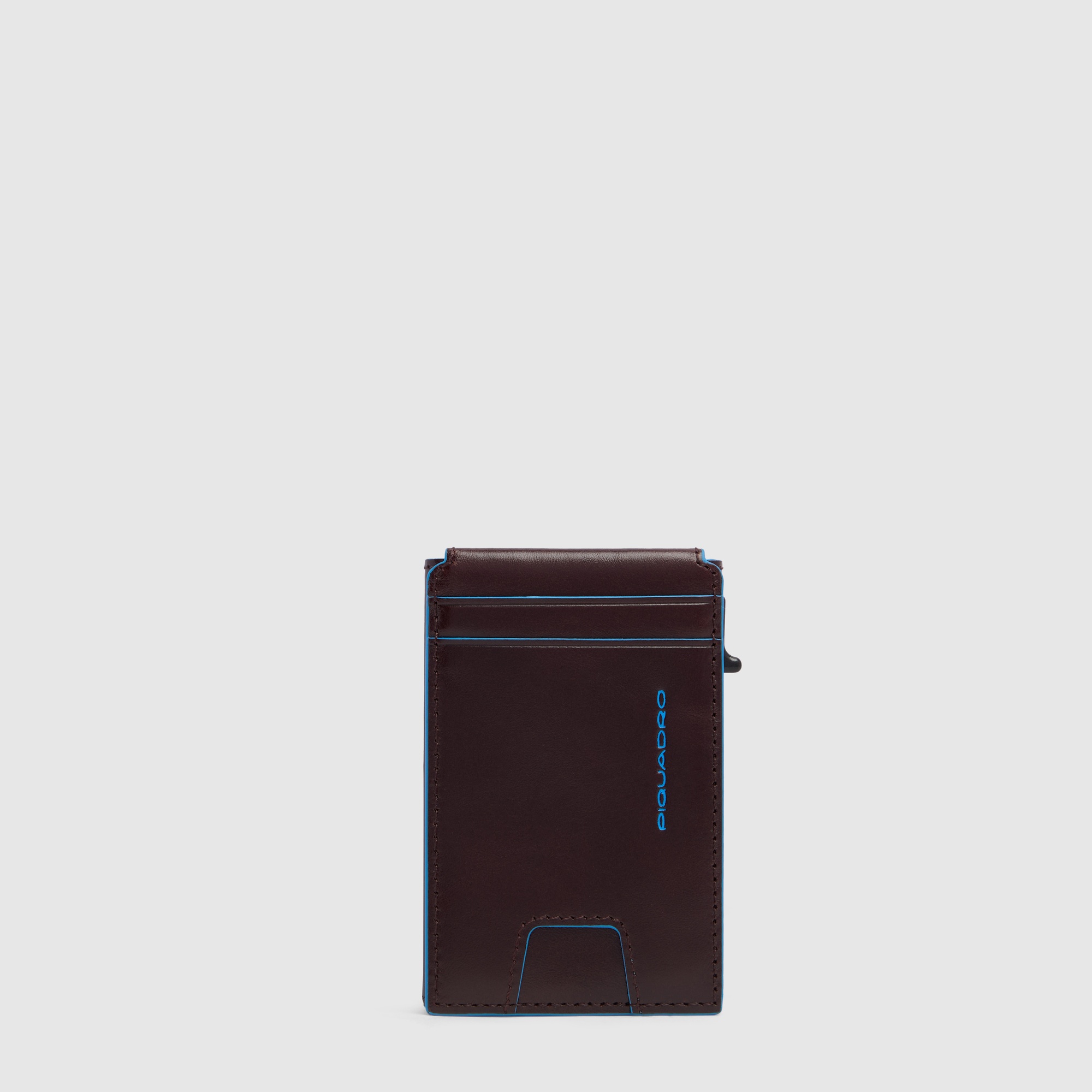Automatic cardholder with foldable ID holder PIQUADRO Brown