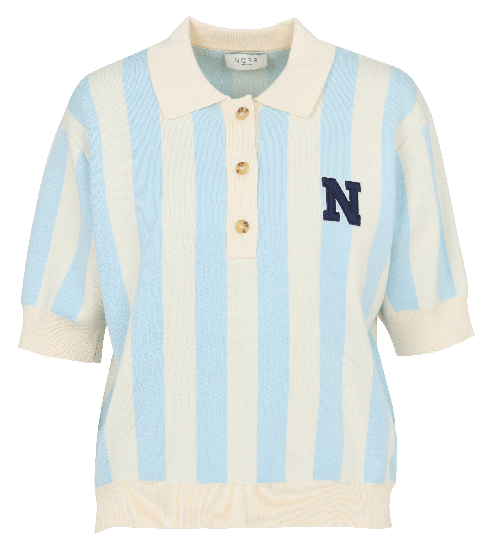 Gestreifter Strickpolo NORR Blau