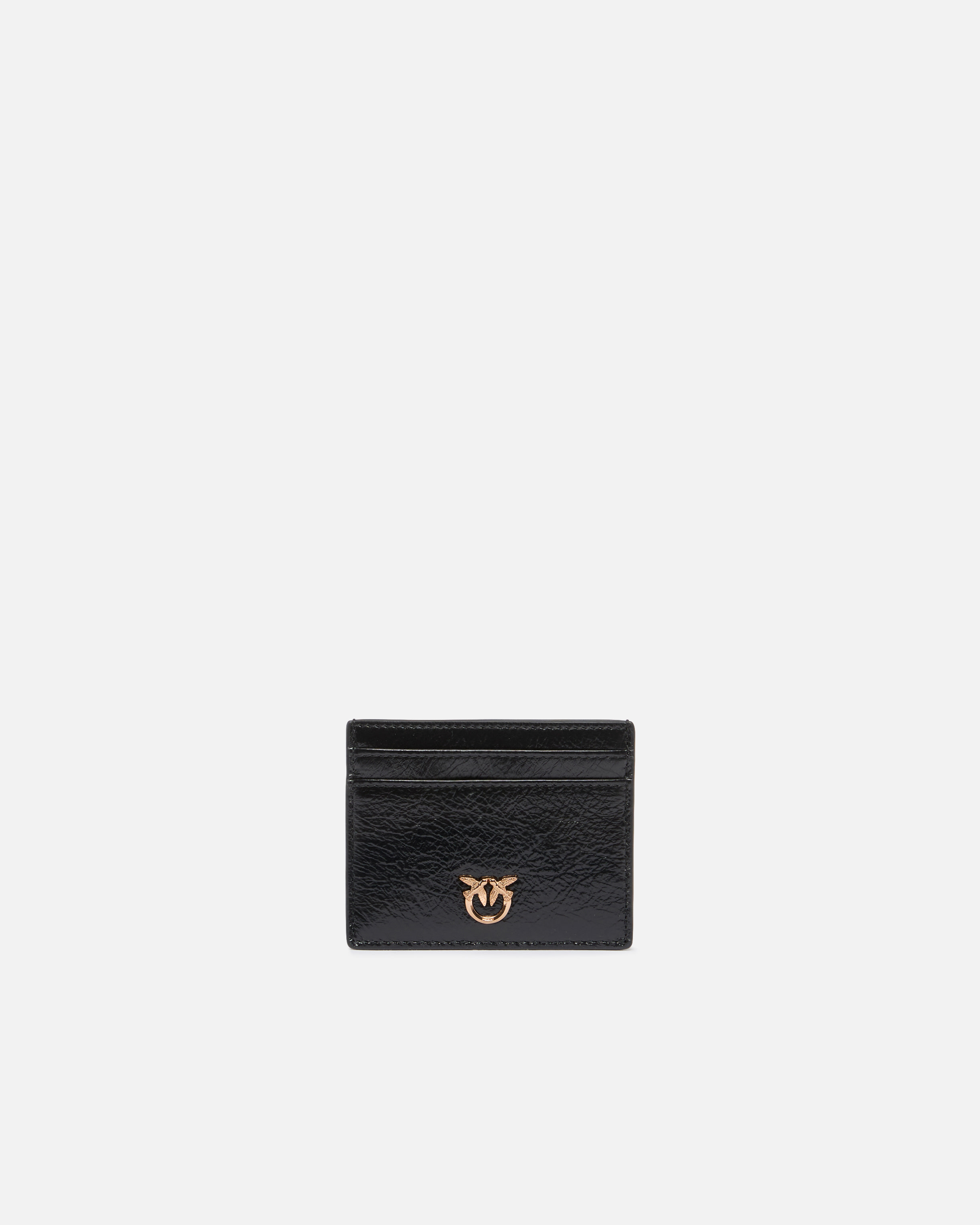 Shiny leather logo cardholder PINKO Multicolored