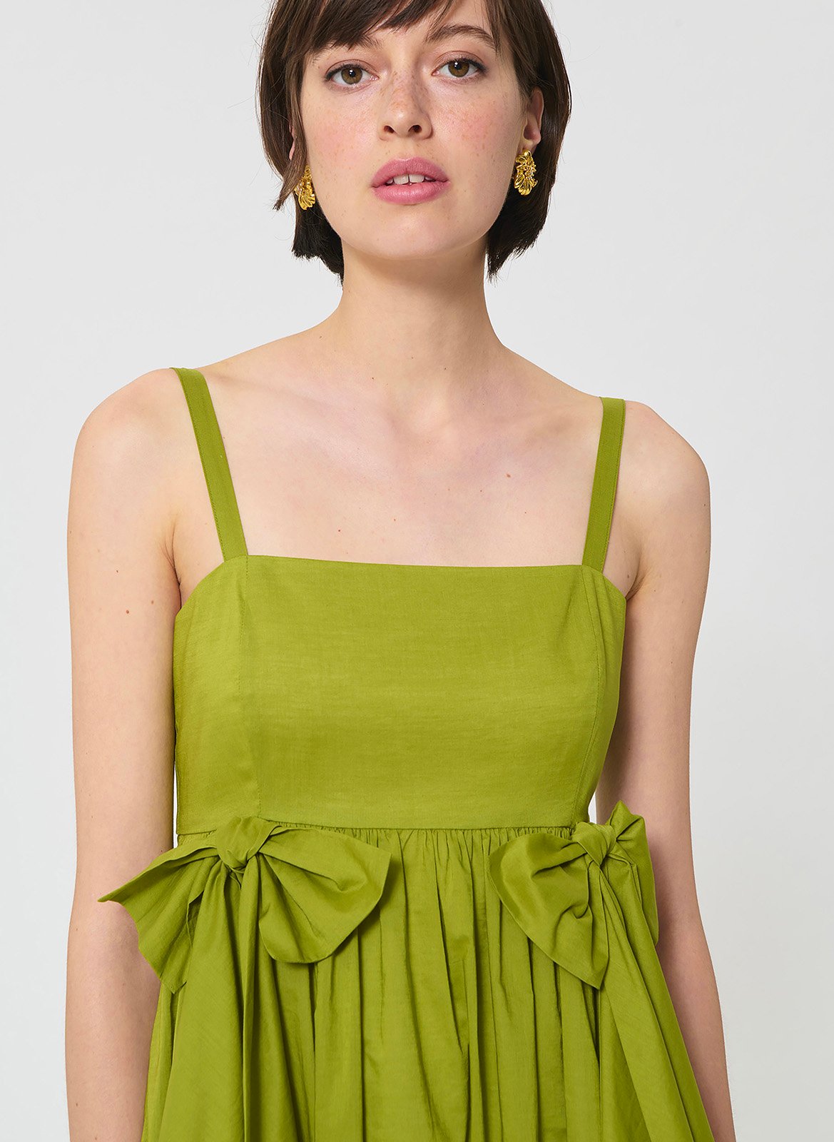 Robe midi à bretelles unie TARA JARMON Vert