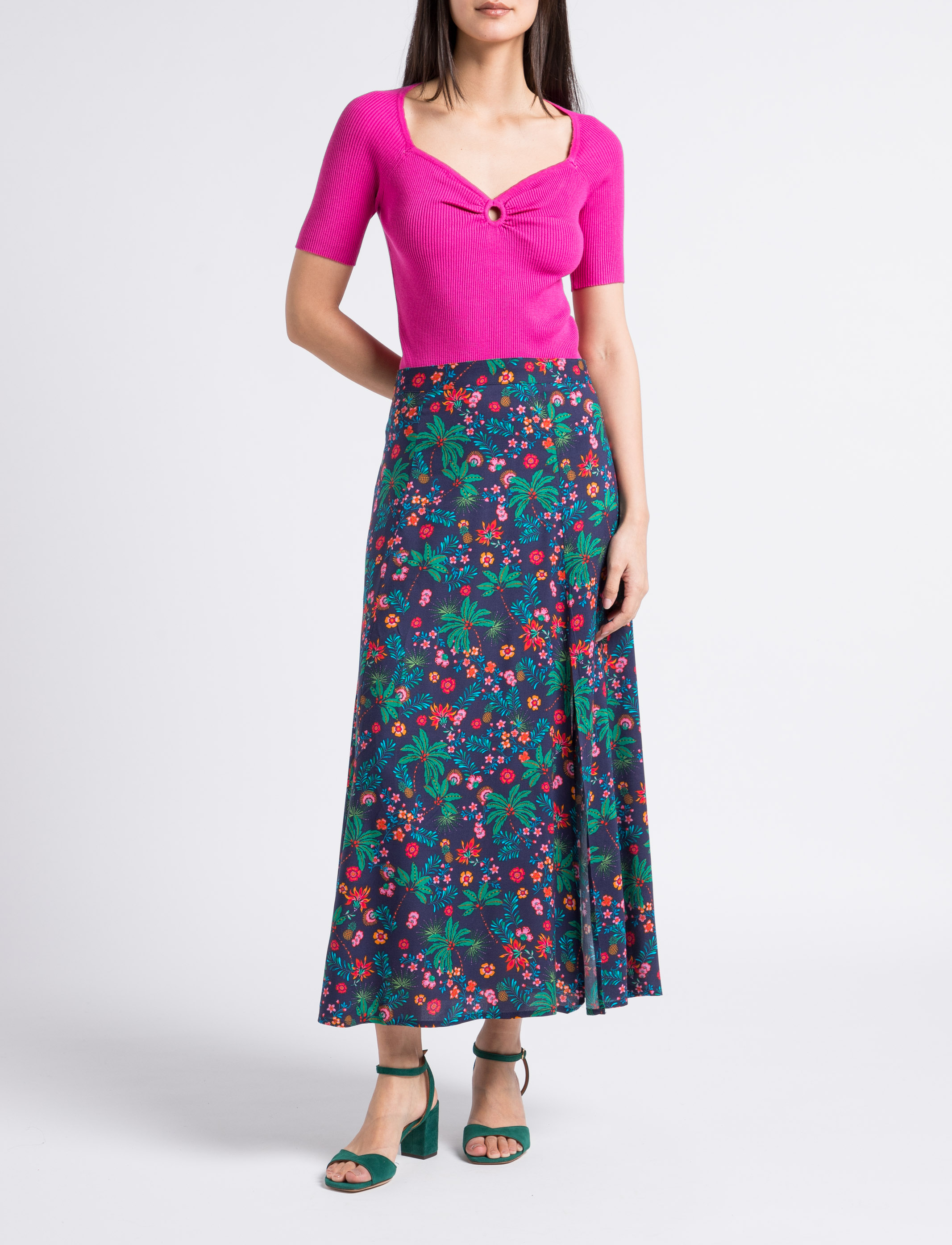 Straight rib knit top LA PETITE ETOILE Pink