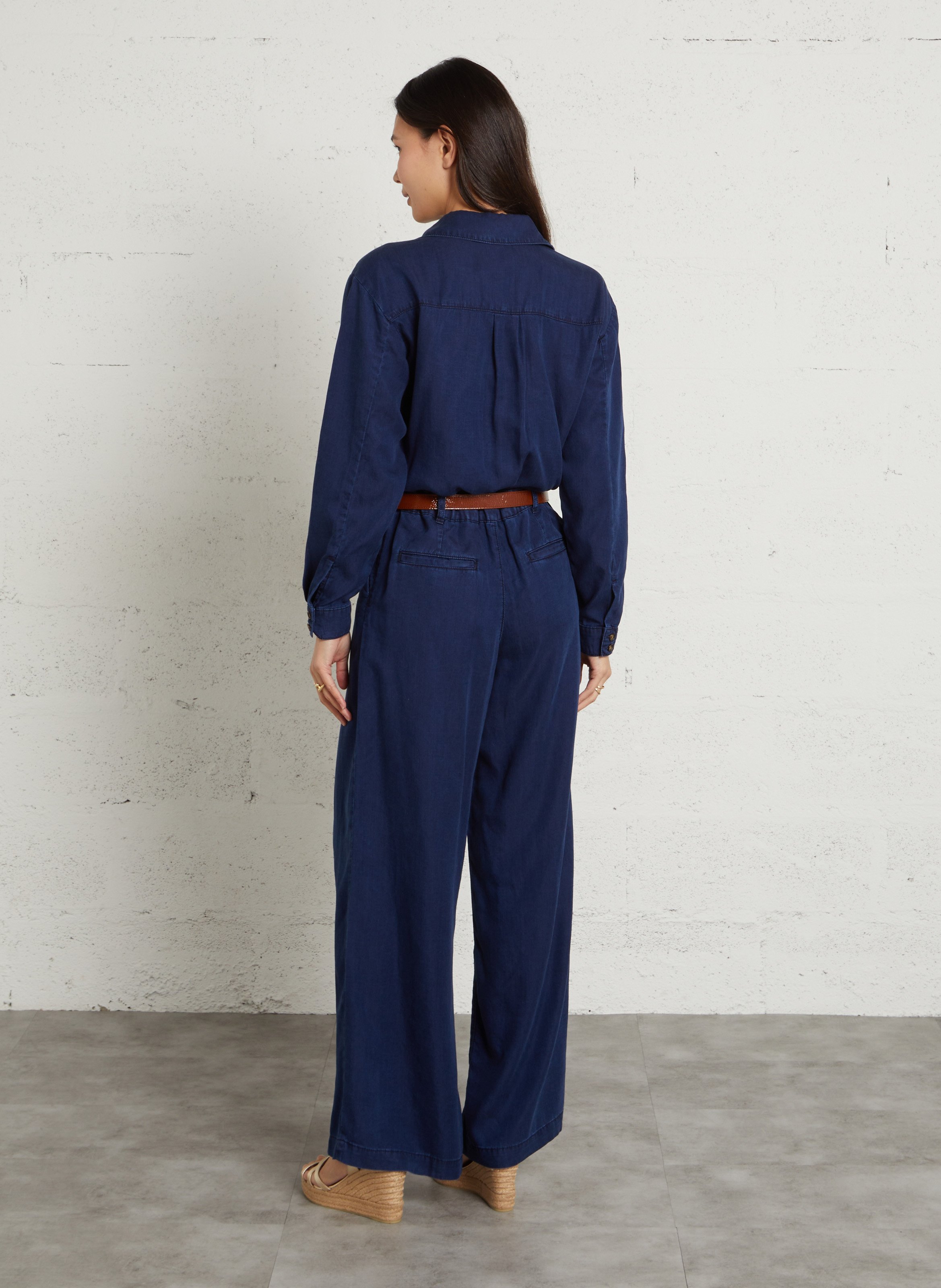 Sandalias de piel metalizada con cuña MAISON 123 Dorado