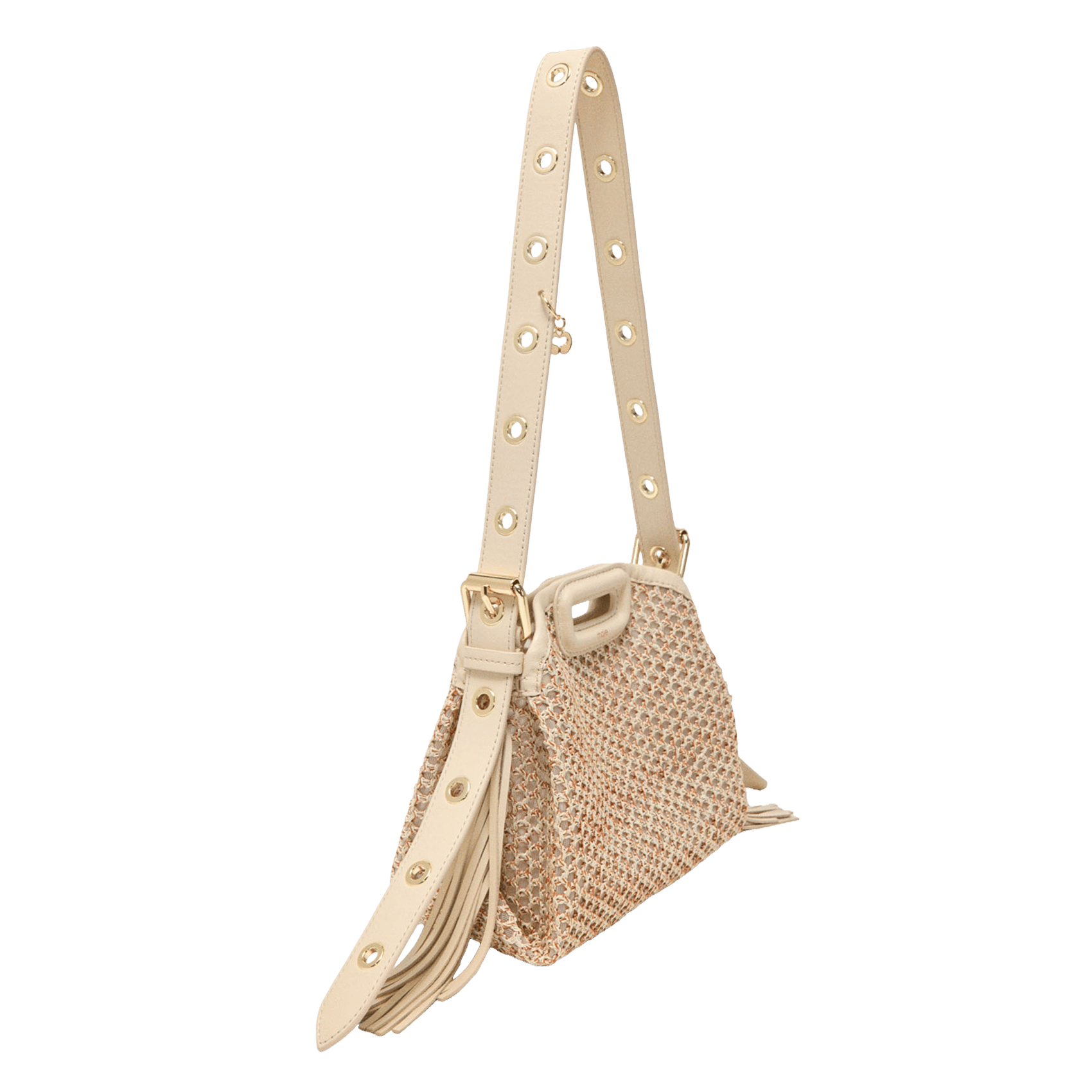 Sac bandoulière en cuir MAJE Beige