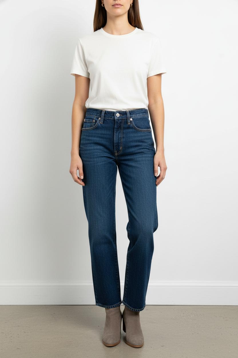 Cropped slim jeans with studs LEVI'S - Seconde main Blue