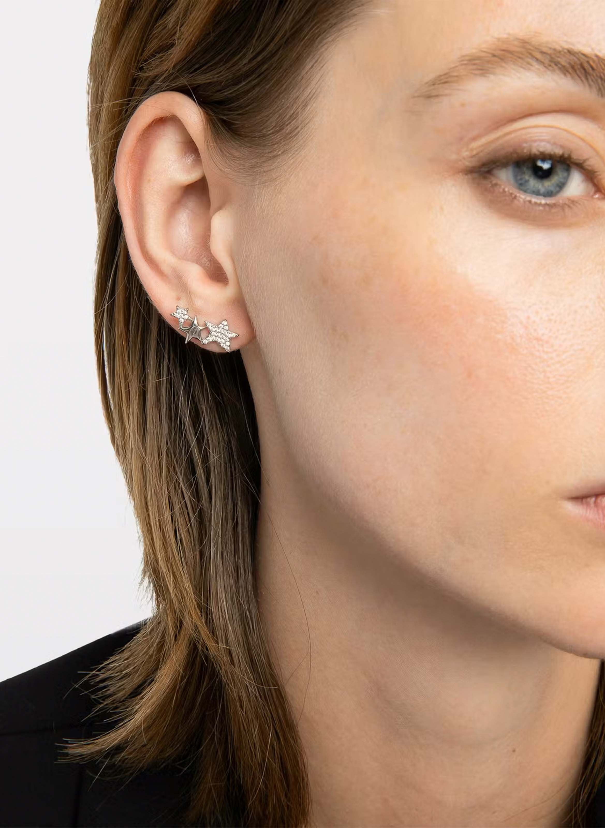 Boucles d'oreilles étoiles à strass ZADIG&VOLTAIRE Argent