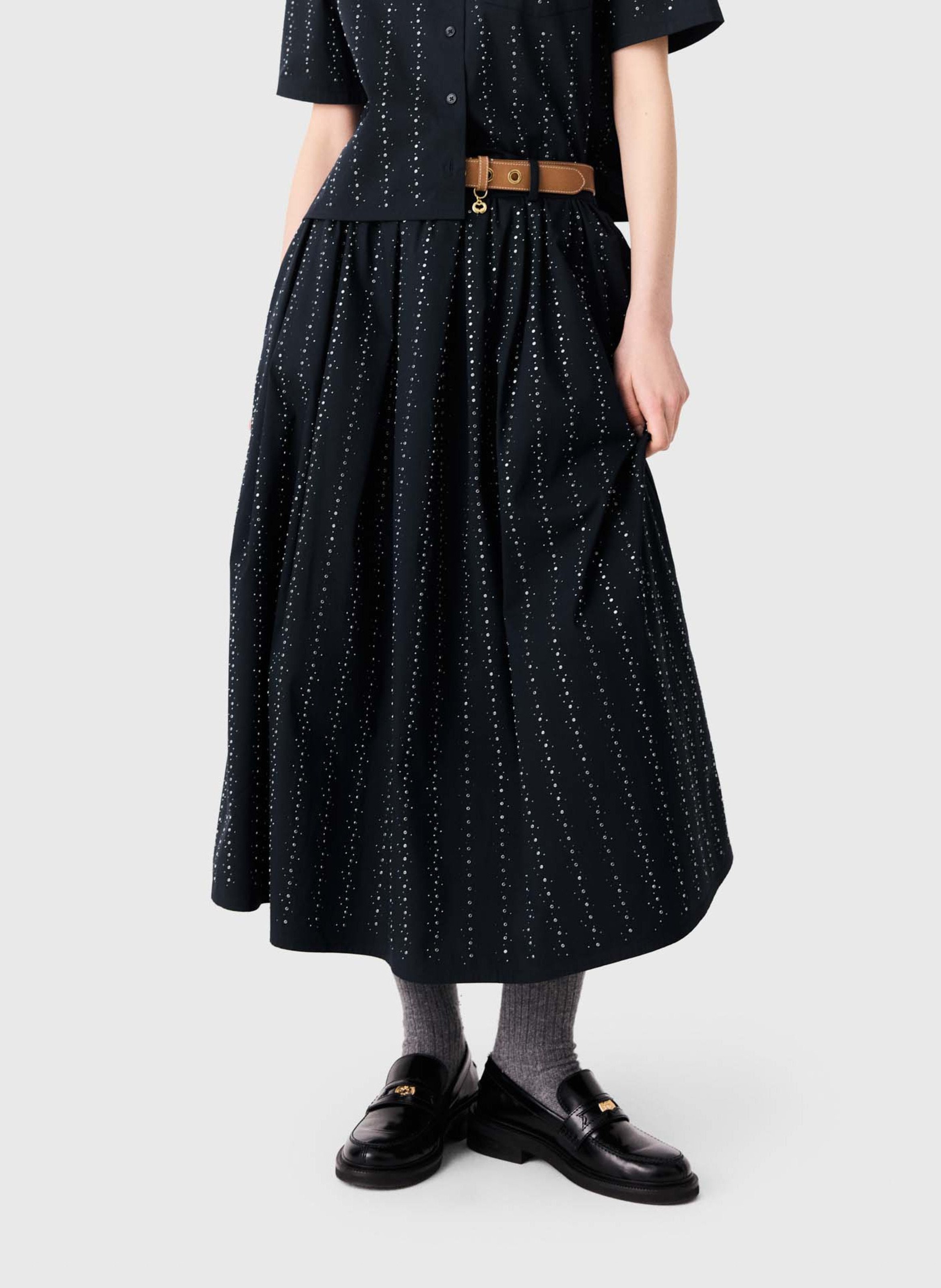 Gerende rok van katoenmix MAJE Blauw