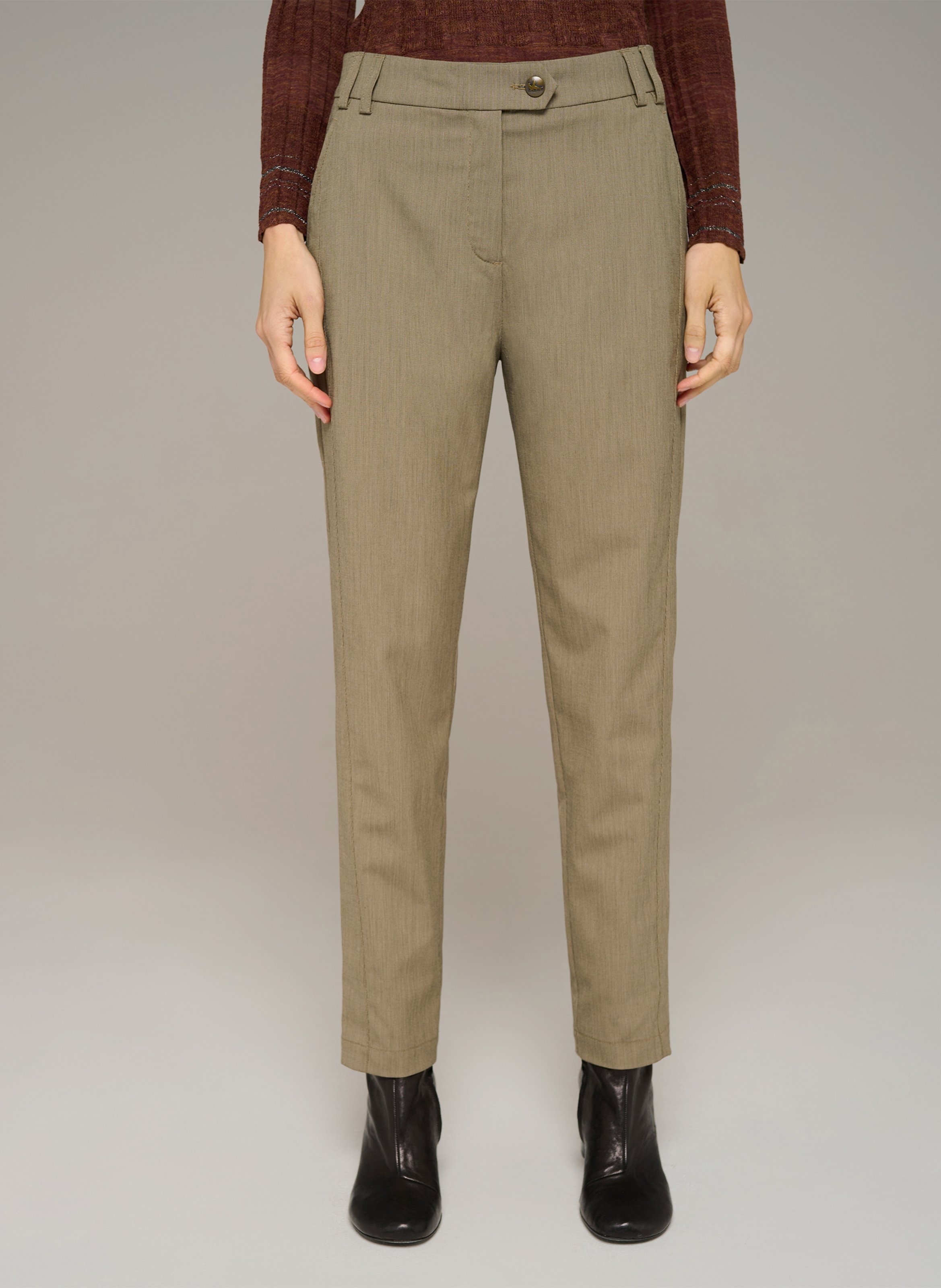 Pantalon ajusté stretch COTELAC Kaki