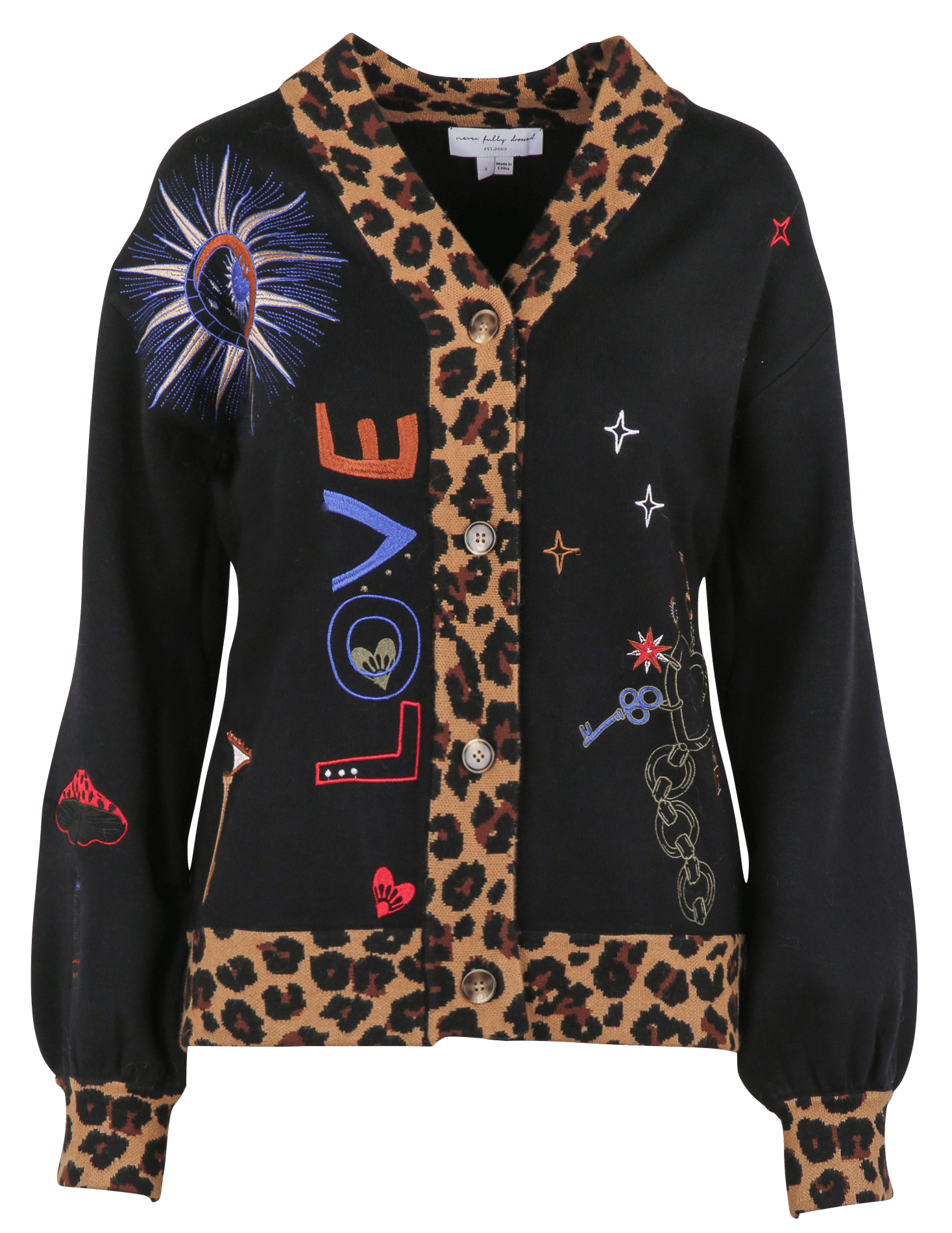V-neck cardigan NEVER FULLY DRESSED Black
