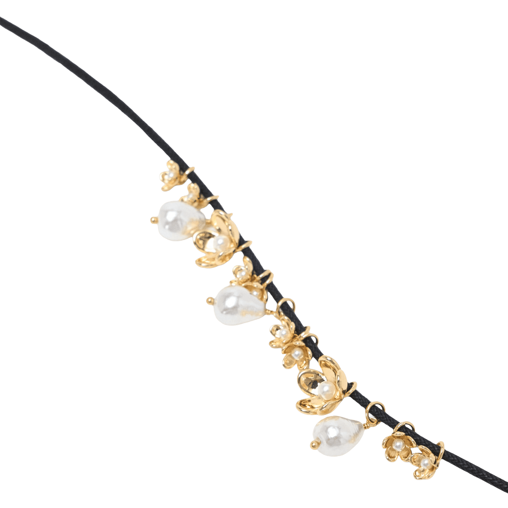 Ketting met parel bloemen MAJE Goudkleurig