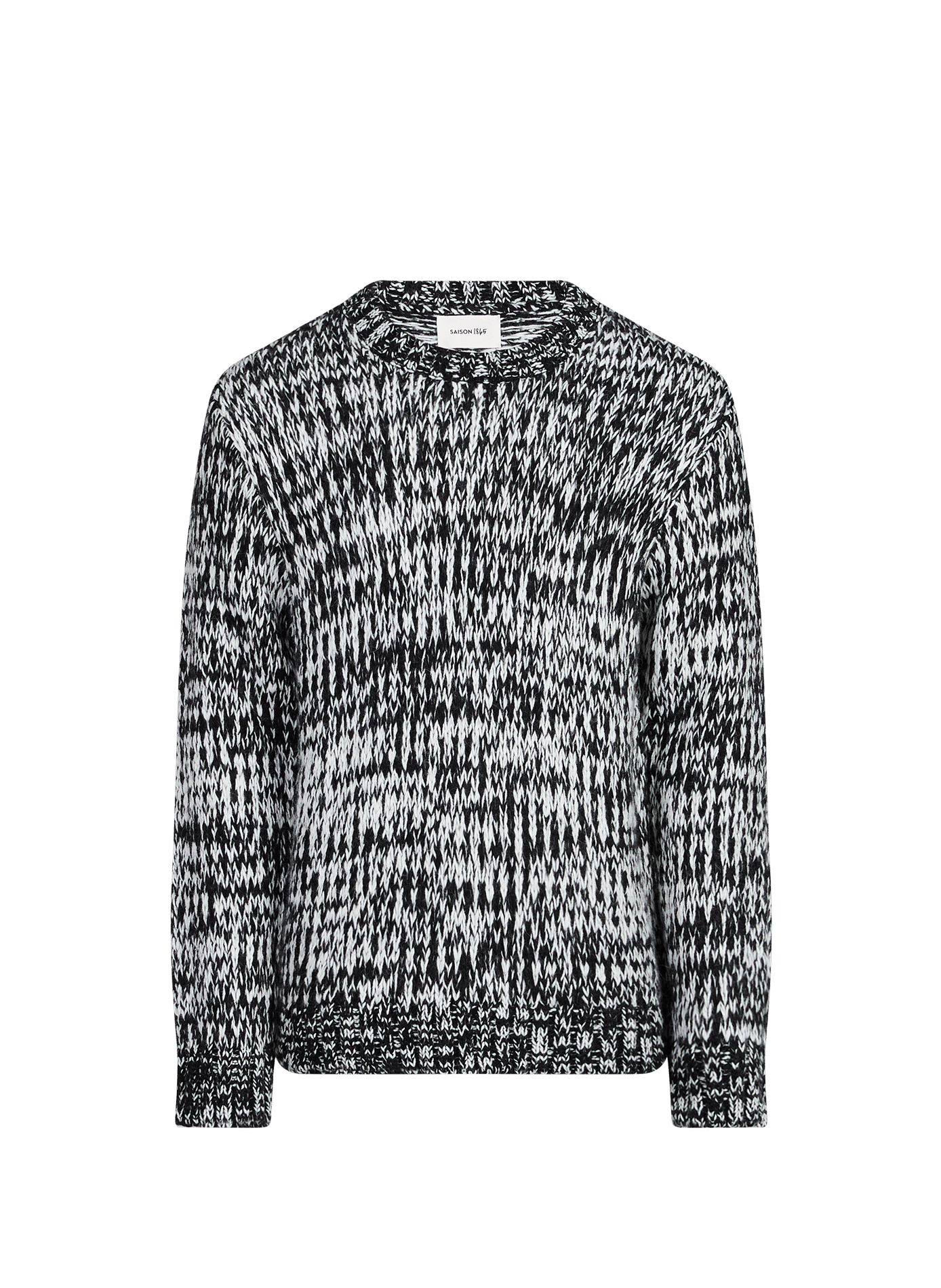 Round-neck heathered knit sweater SAISON 1865
